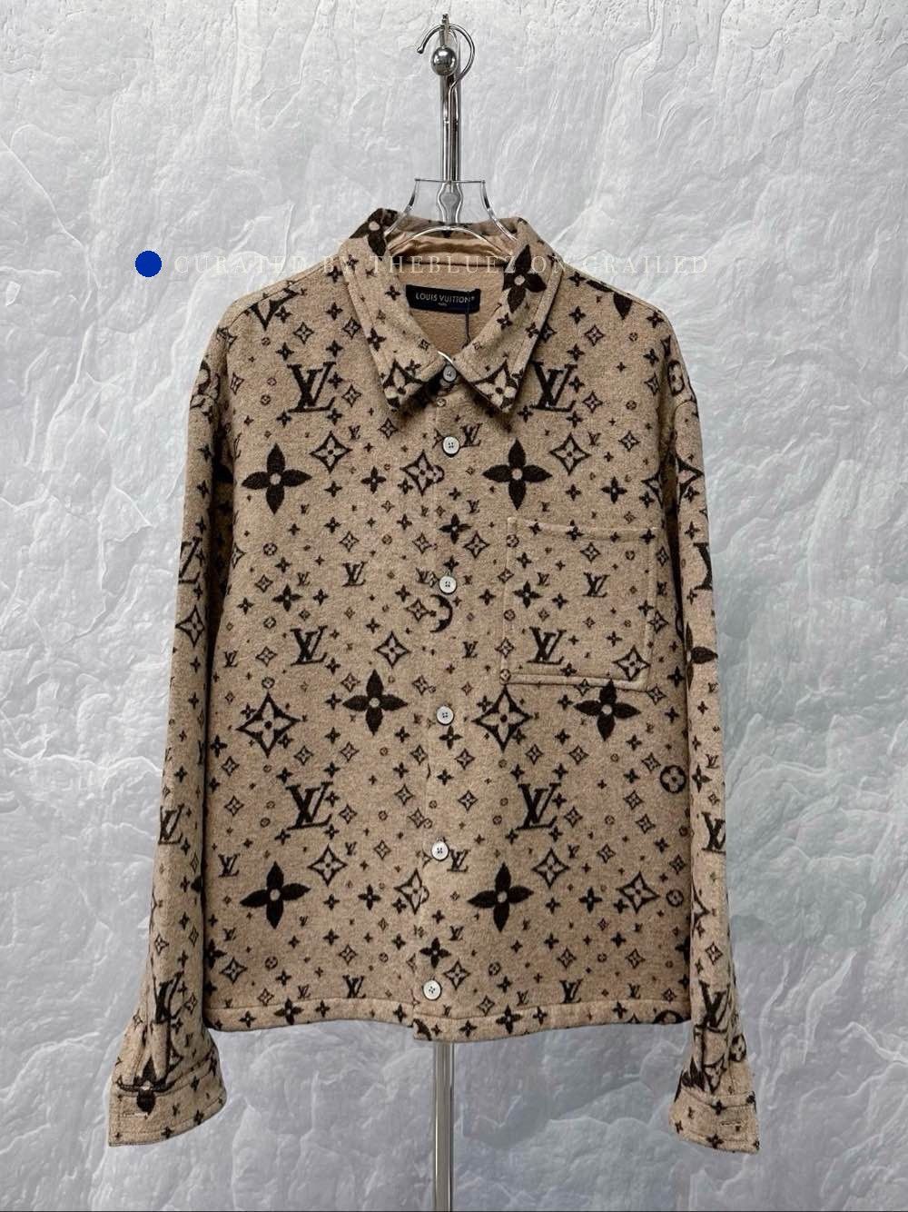 Louis Vuitton Monogram Wool Blend Jacket in Beige Size US XXL / EU 58 / 5 - 1 Thumbnail