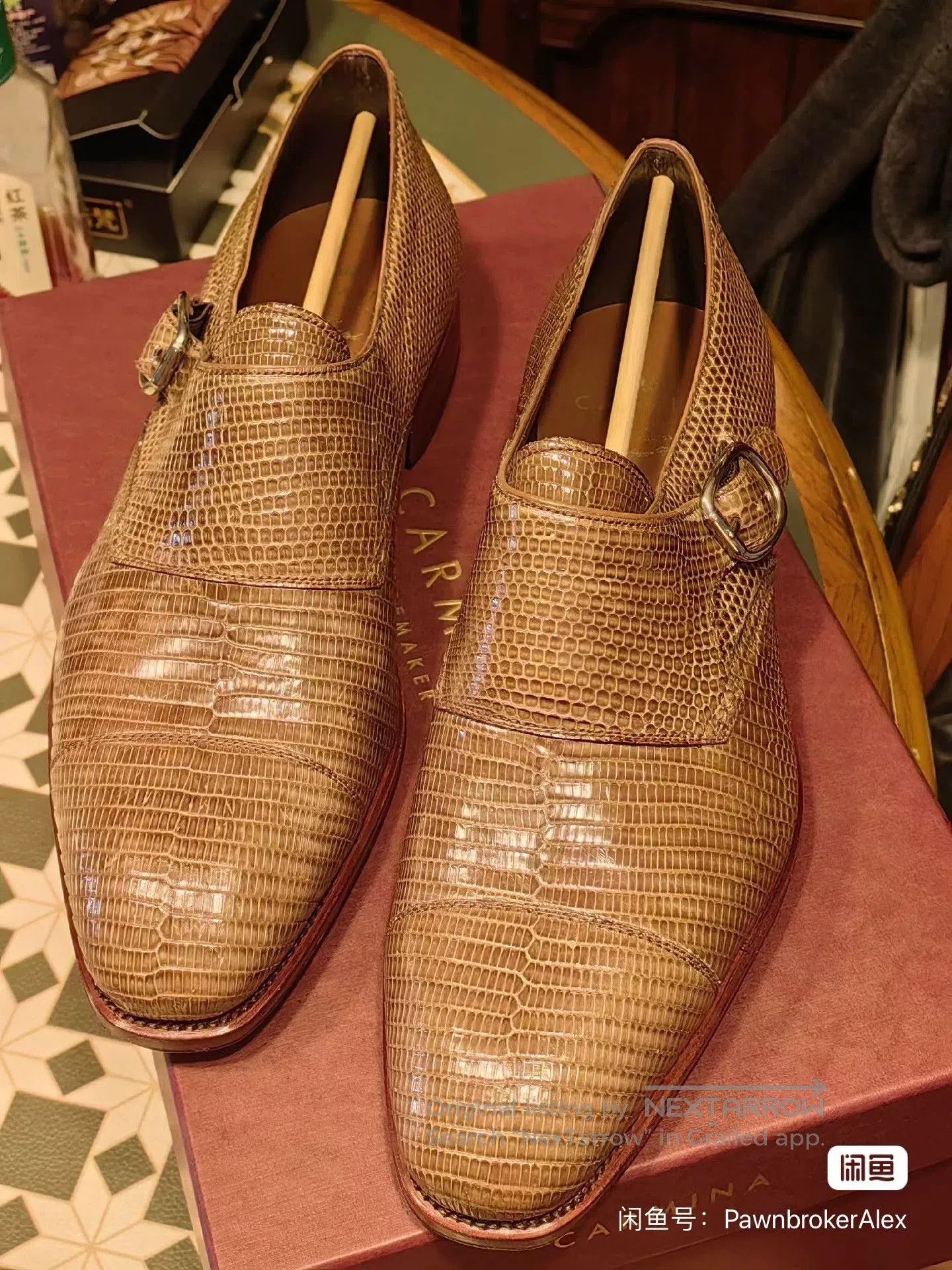 Carmina Carmina Lizard Skin Single Monk. Size US 9.5 / EU 42-43 - 1 Thumbnail