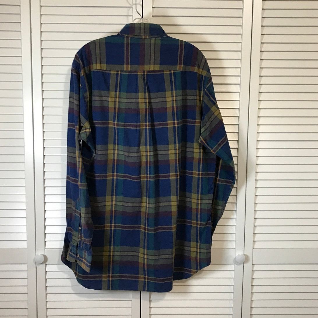 Other Kenneth Gordon Blue Plaid Collard Long Sleeve Mens Shirt L Size US L / EU 52-54 / 3 - 2 Thumbnail