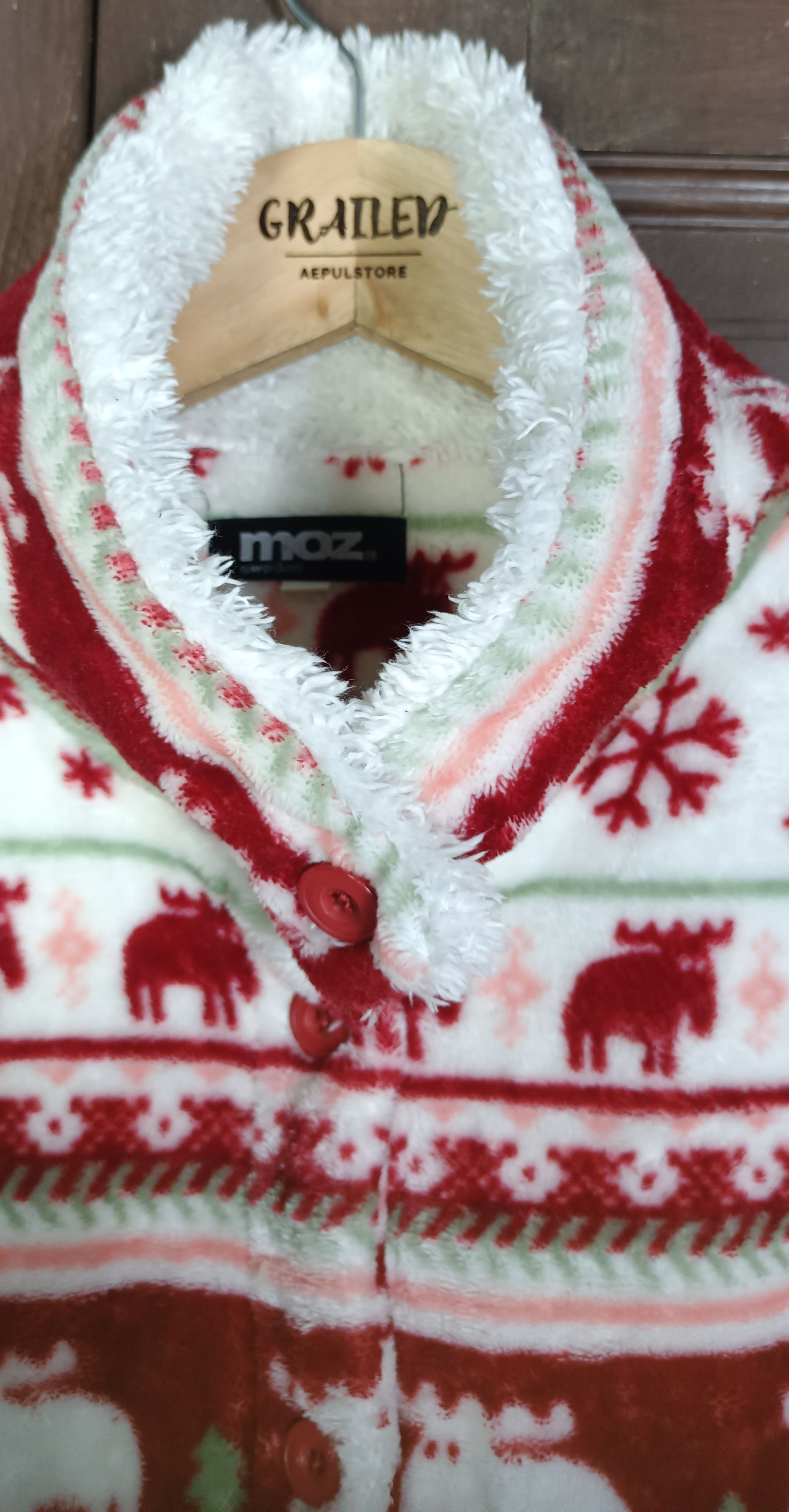 Japanese Brand Moz Sweden Fleece Christmas Printed Size US M / EU 48-50 / 2 - 3 Thumbnail