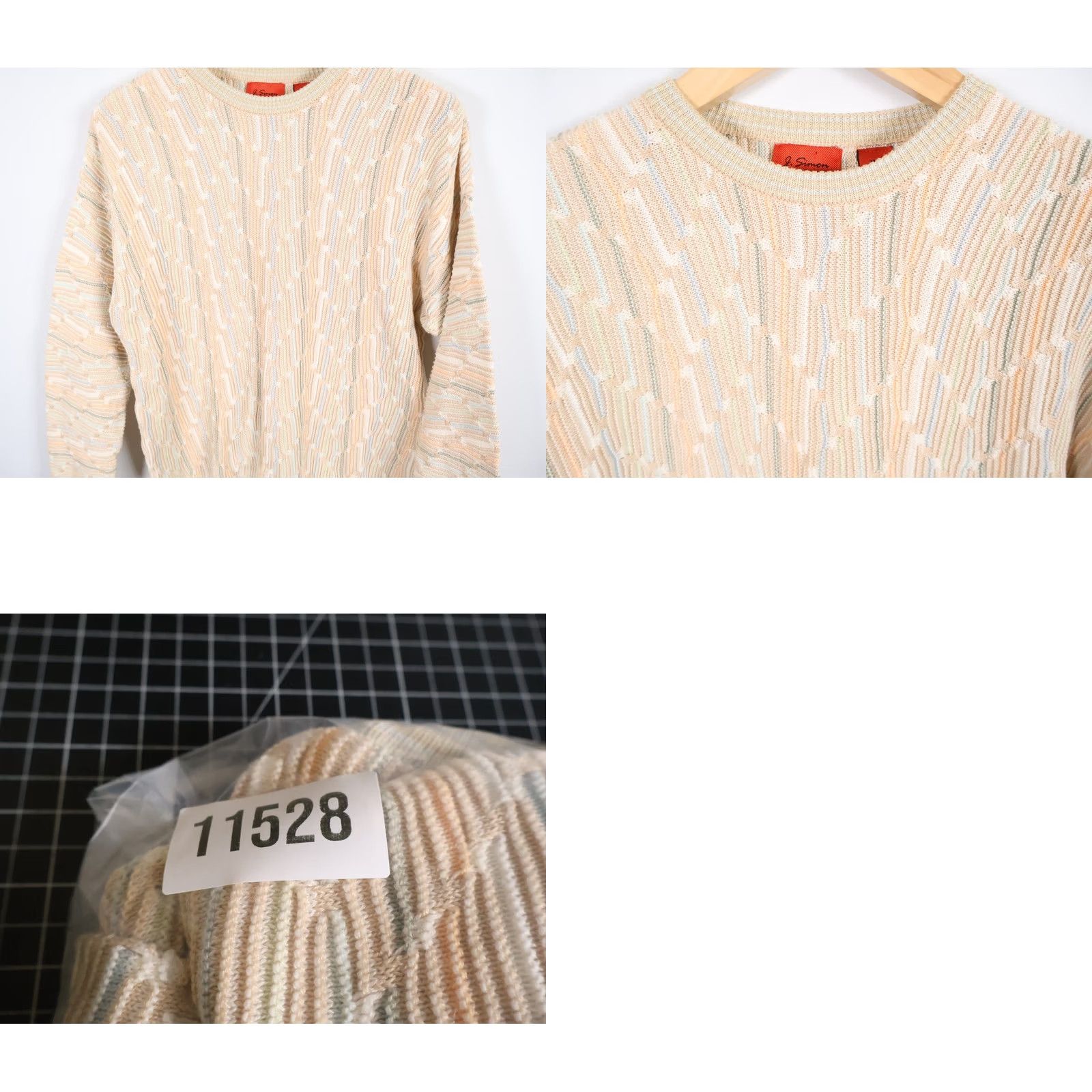 Coogi VINTAGE J. Simon Pullover Sweater Shirt Mens Medium Pale Pink 3D Knit Cotton Crew Neck Long Sleeve Vintage 90s Retro Size US S / EU 44-46 / 1 - 8 Thumbnail