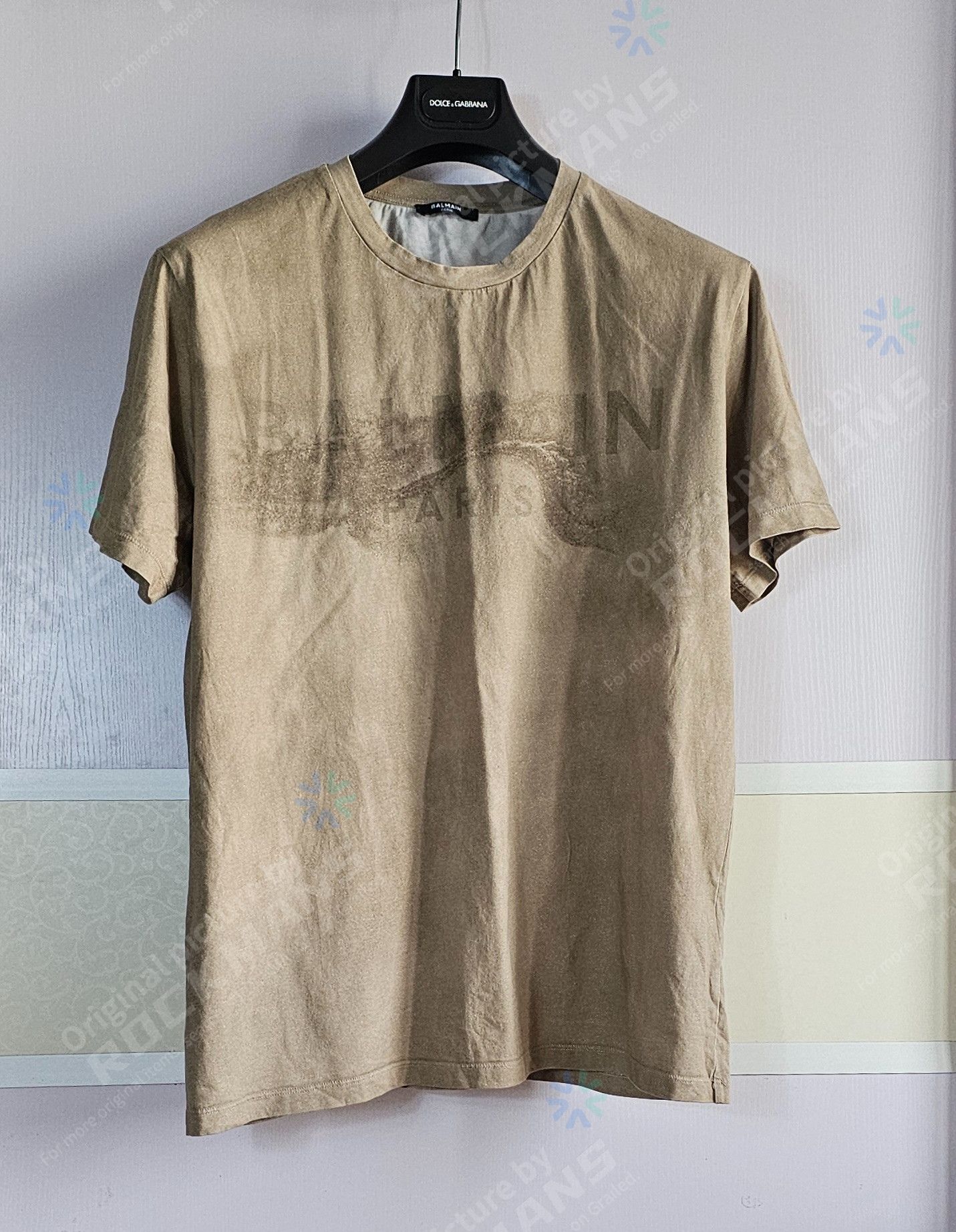 Balmain Balmain Men's Desert Oversize T-Shirt in Sand/Mole M Size US M / EU 48-50 / 2 - 3 Thumbnail