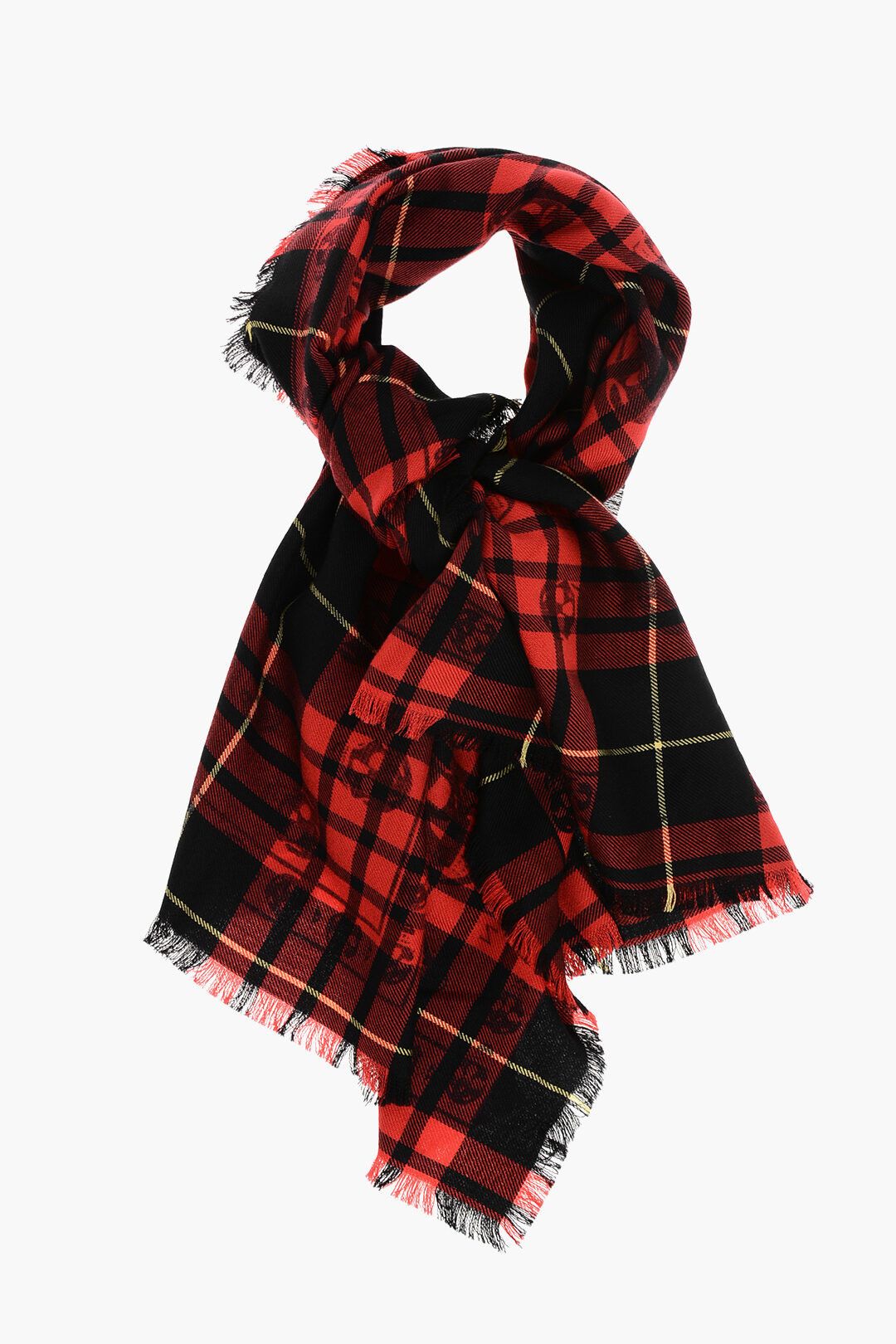 Alexander McQueen og1mm0925 Size: OS / Wool Scarf in Red/Black Size ONE SIZE - 1 Thumbnail
