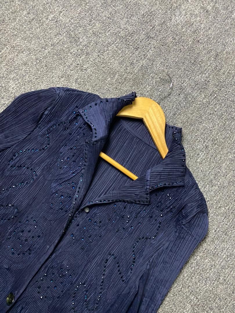 Japanese Brand Japanese Brand Pleated Button Up Blouse (196) Size XS / US 0-2 / IT 36-38 - 5 Thumbnail