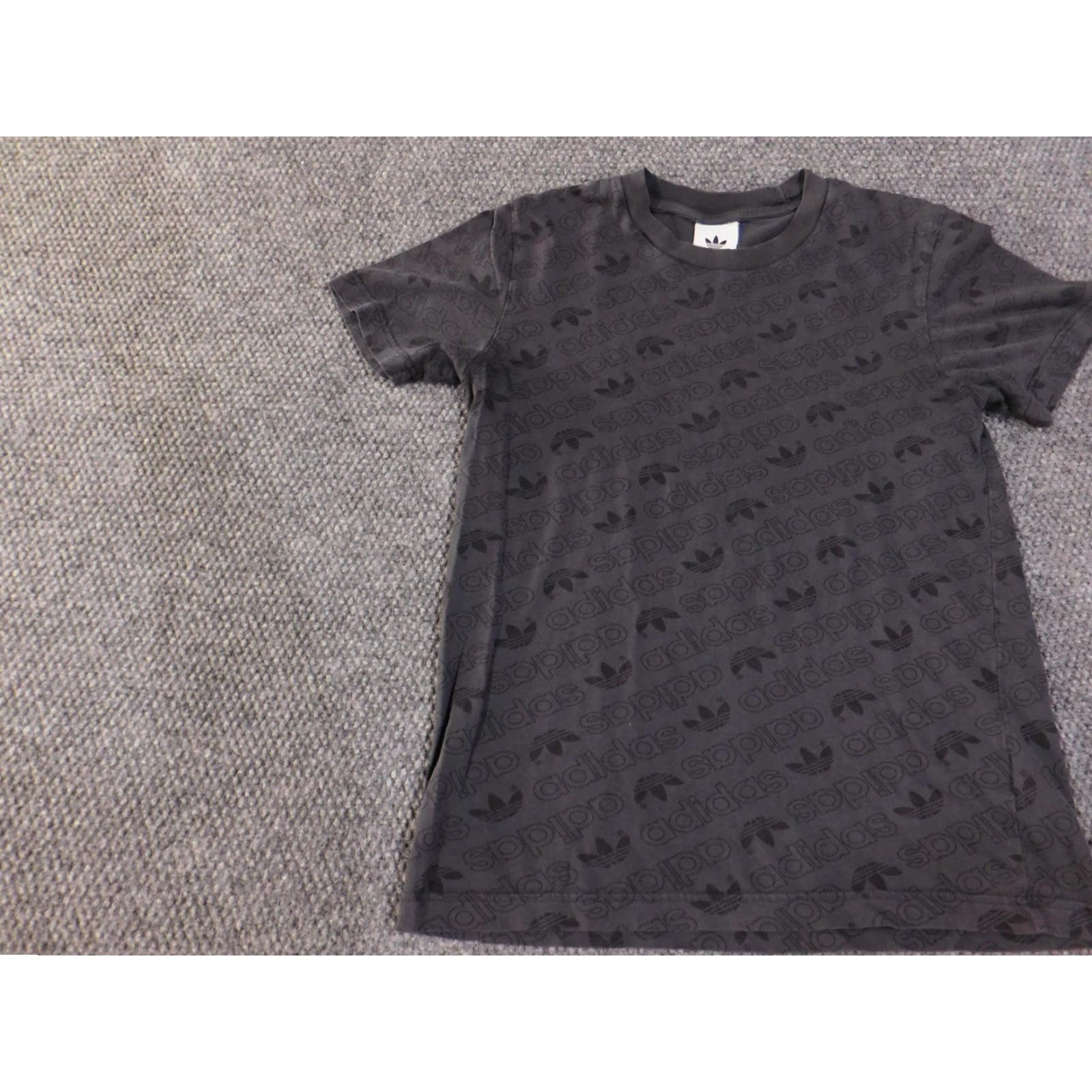 Adidas Adidas Shirt Mens Medium Black Gray Trefoil Allover Monogram Originals Tee Logo Size US M / EU 48-50 / 2 - 3 Thumbnail