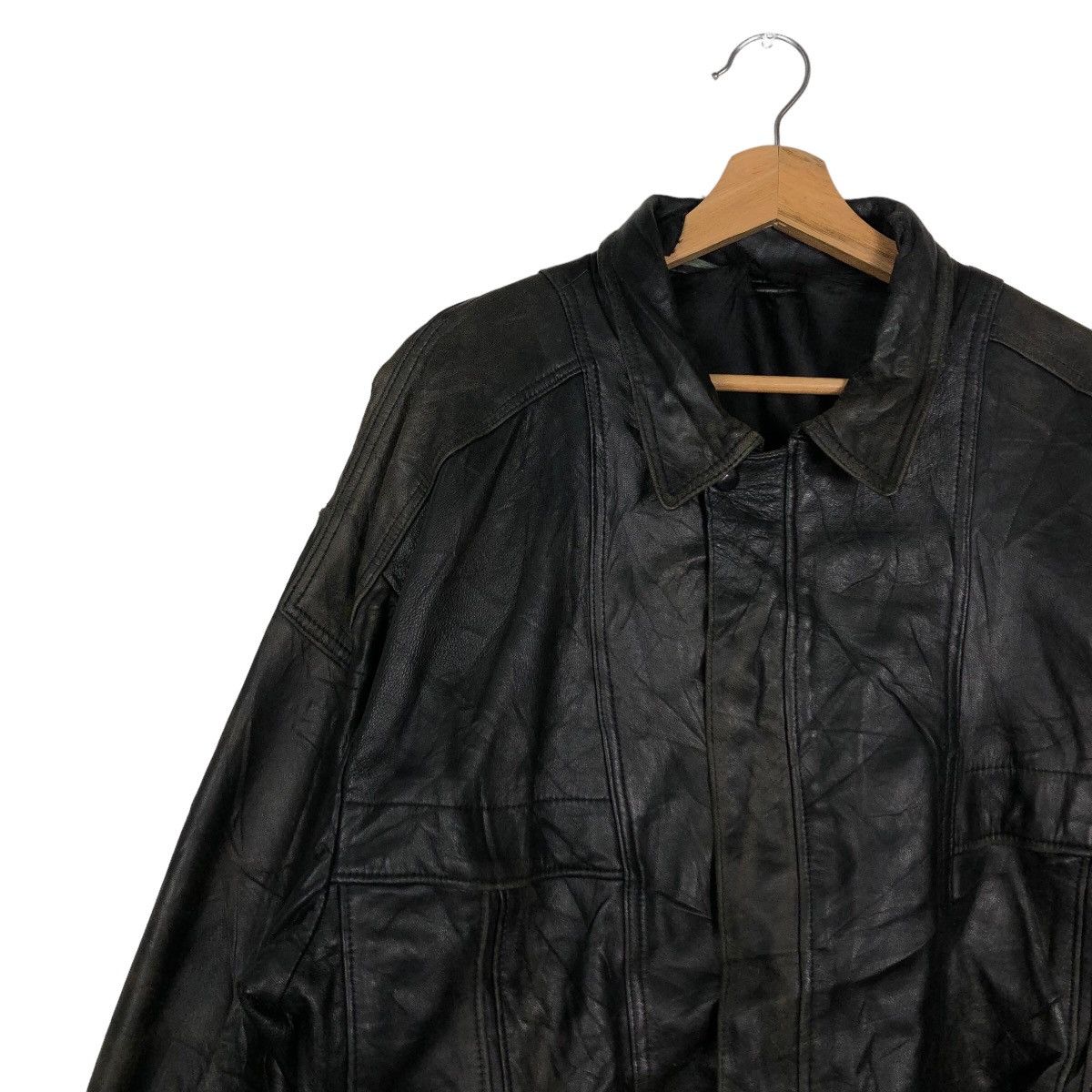 Japanese Brand Vintage Bomber Leather Jacket Biker Wear Issey Miyake Japan Size US M / EU 48-50 / 2 - 6 Thumbnail