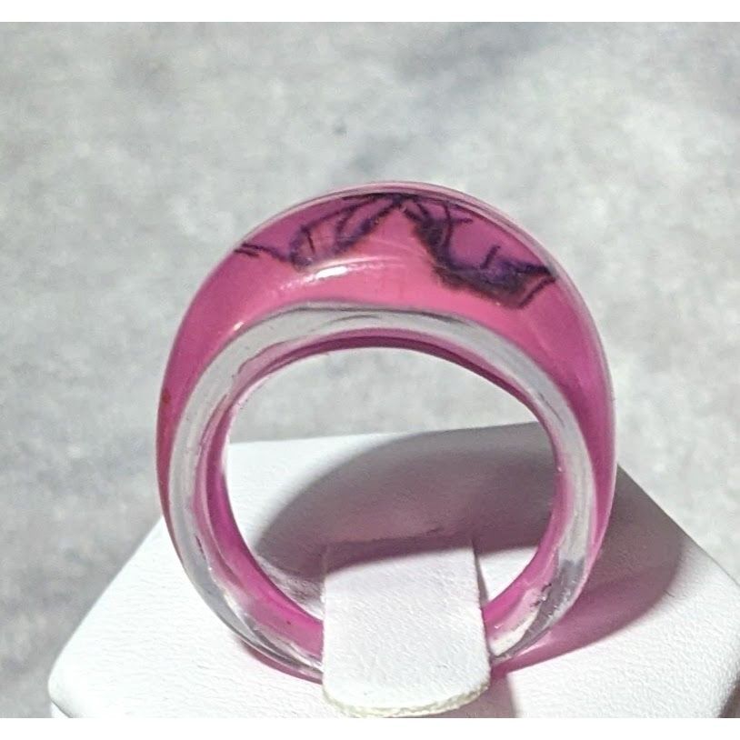 Other Chunky Pink And Black Bubblegum Abstract Ring Size 6 1/4 Size ONE SIZE - 11 Thumbnail