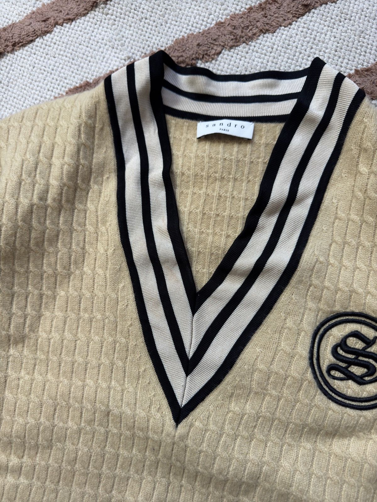 Sandro SANDRO KNITTED V SCKOOL SWEATER Size S / US 4 / IT 40 - 5 Thumbnail