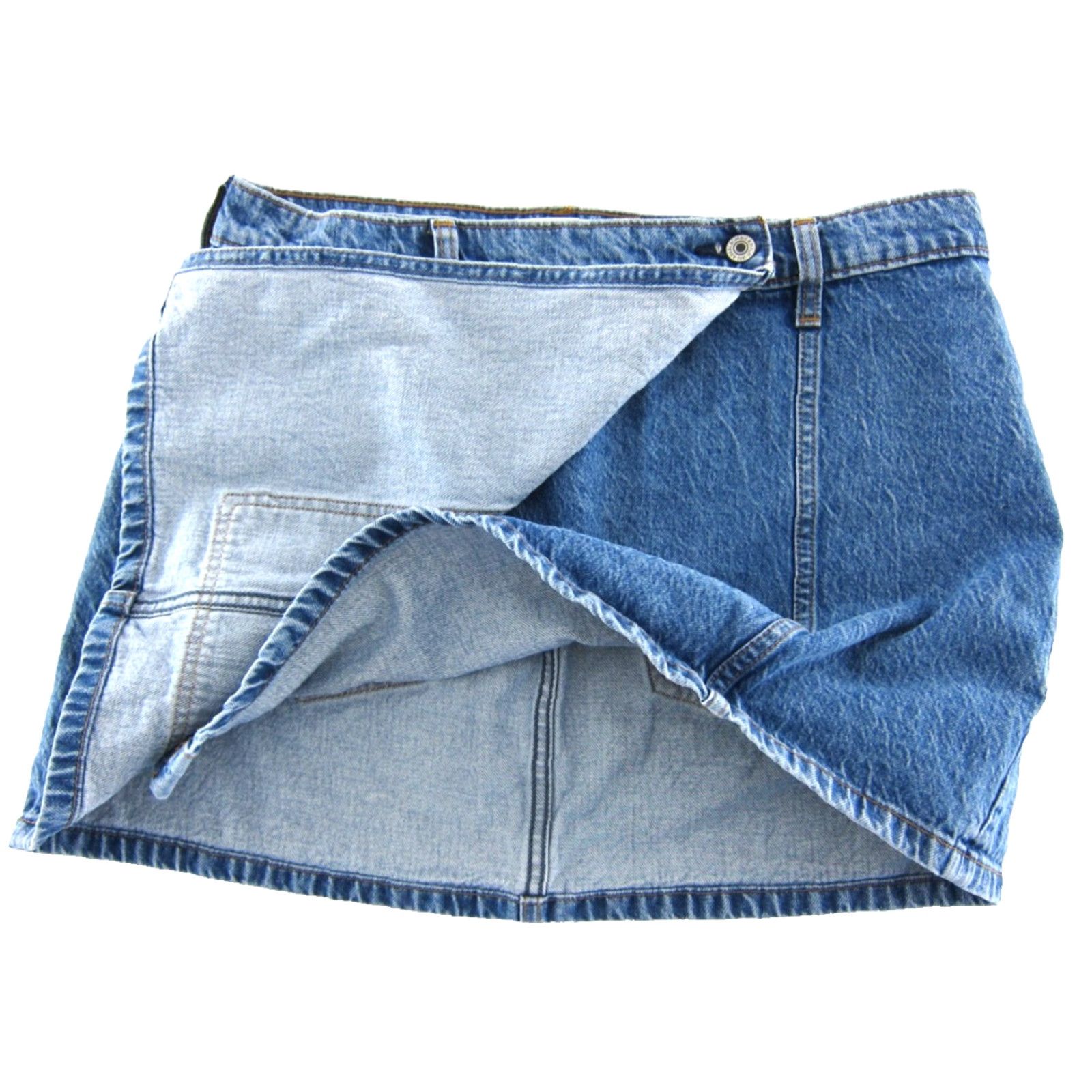Abercrombie & Fitch Abercrombie & Fitch Blue Denim Jean High Rise Cargo Wrap Skirt Women 30/10 Size 30" / US 8 / IT 44 - 4 Thumbnail