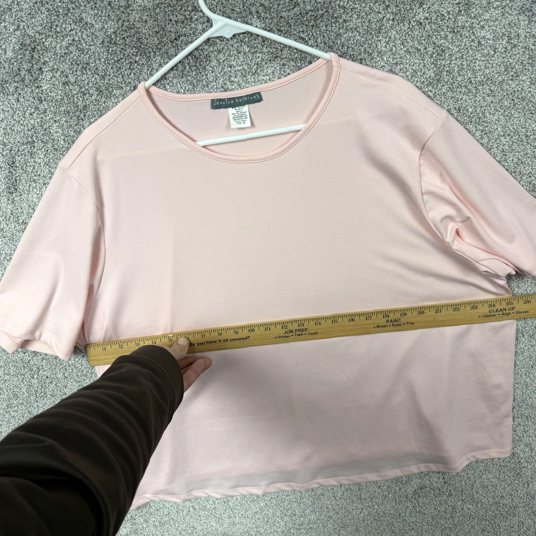 Vintage VINTAGE Jessica Holbrook T-Shirt 3X Plus Pink Solid Short Sleeve Round Neck Casual Basic Top Womens Size XXL / US 16-18 / IT 52-54 - 3 Thumbnail