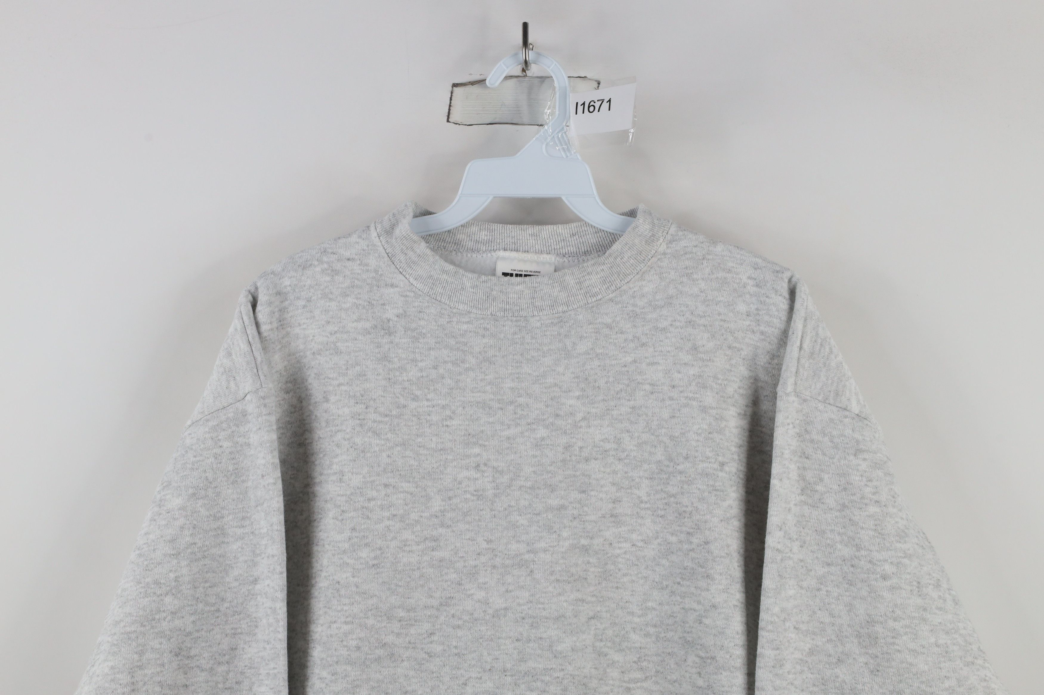 Vintage Vintage 90s Streetwear Crewneck Sweatshirt Heather Gray USA Size US M / EU 48-50 / 2 - 2 Thumbnail