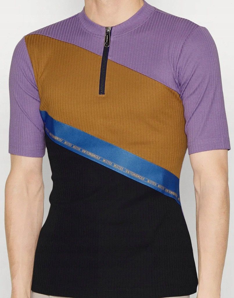 Viktor & Rolf !DS! SS22 Viktor Rolf Striped Cyclist T-Shirt Size US M / EU 48-50 / 2 - 1 Thumbnail