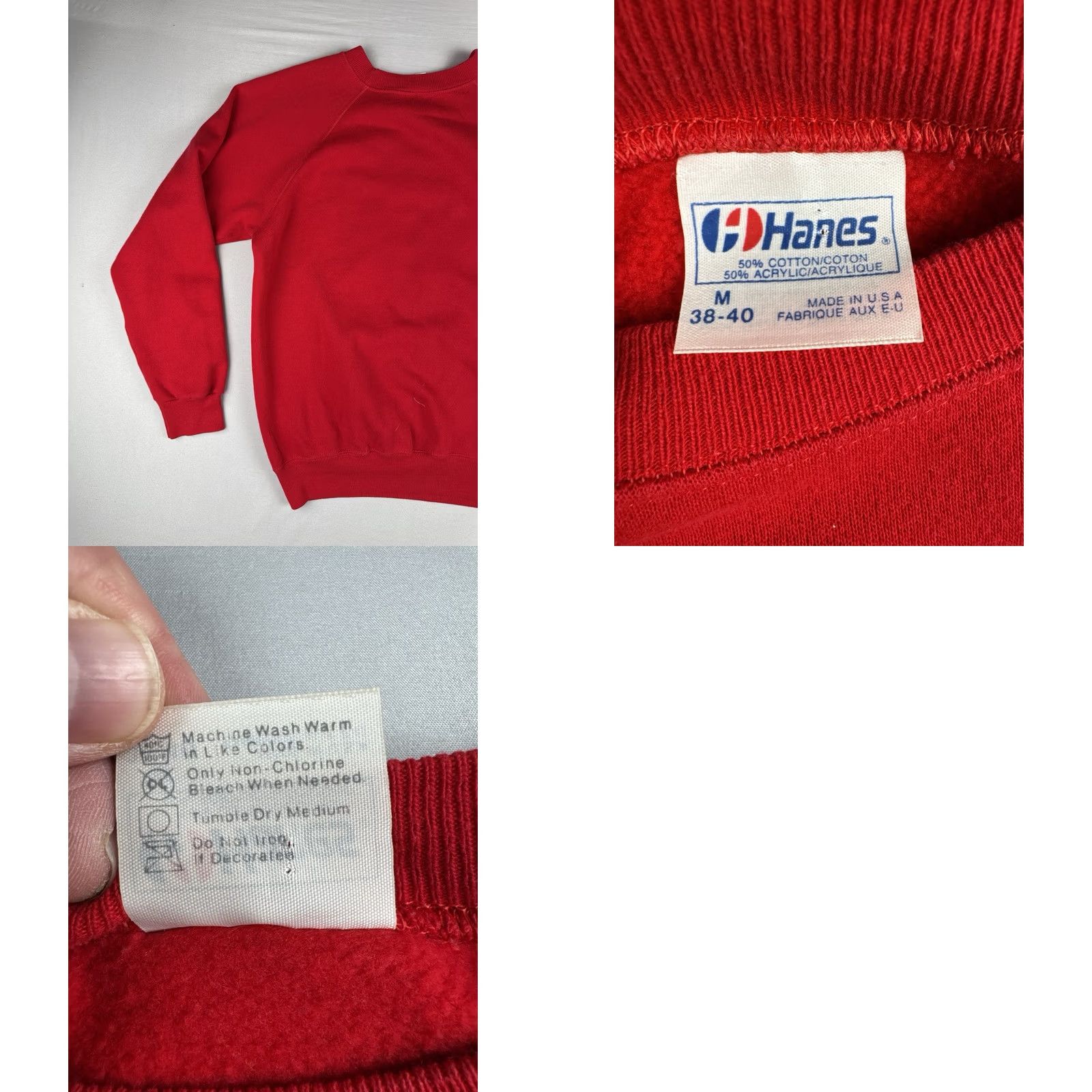 Hanes VINTAGE 90s St Croix USVI Caribbean Dive Sweatshirt Hanes M Red Crew Neck Cotton Blend USA Made Mens Size US M / EU 48-50 / 2 - 8 Thumbnail
