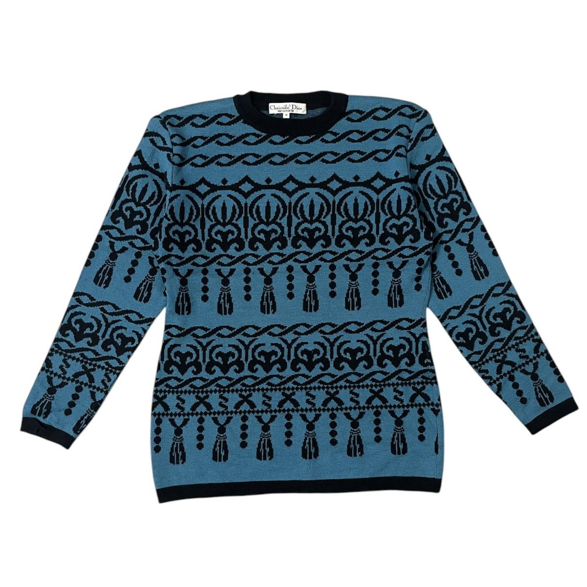 Christian Dior Monsieur Vintage Christin Dior Knit Sweatershirt Aztec Size US M / EU 48-50 / 2 - 1 Thumbnail