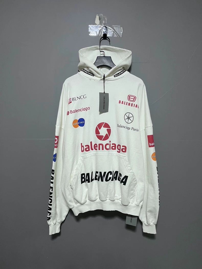 Balenciaga Logo Hoodie with Racing Elements