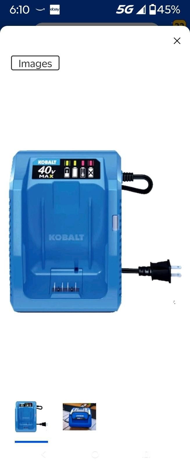 Other Kobalt 40V MAX Lithium-Ion Battery Charger Size ONE SIZE - 1 Thumbnail