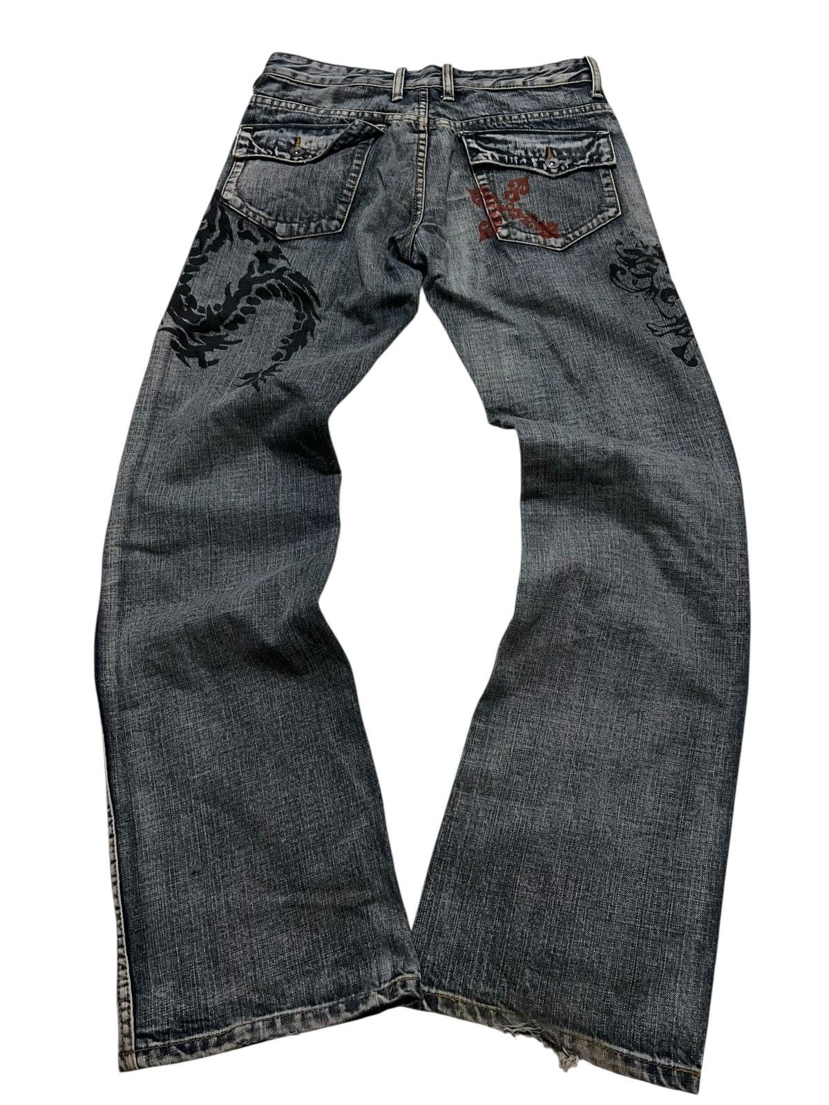 If Six Was Nine Semantic design tattoos washed flared pants Size US 30 / EU 46 - 2 Thumbnail