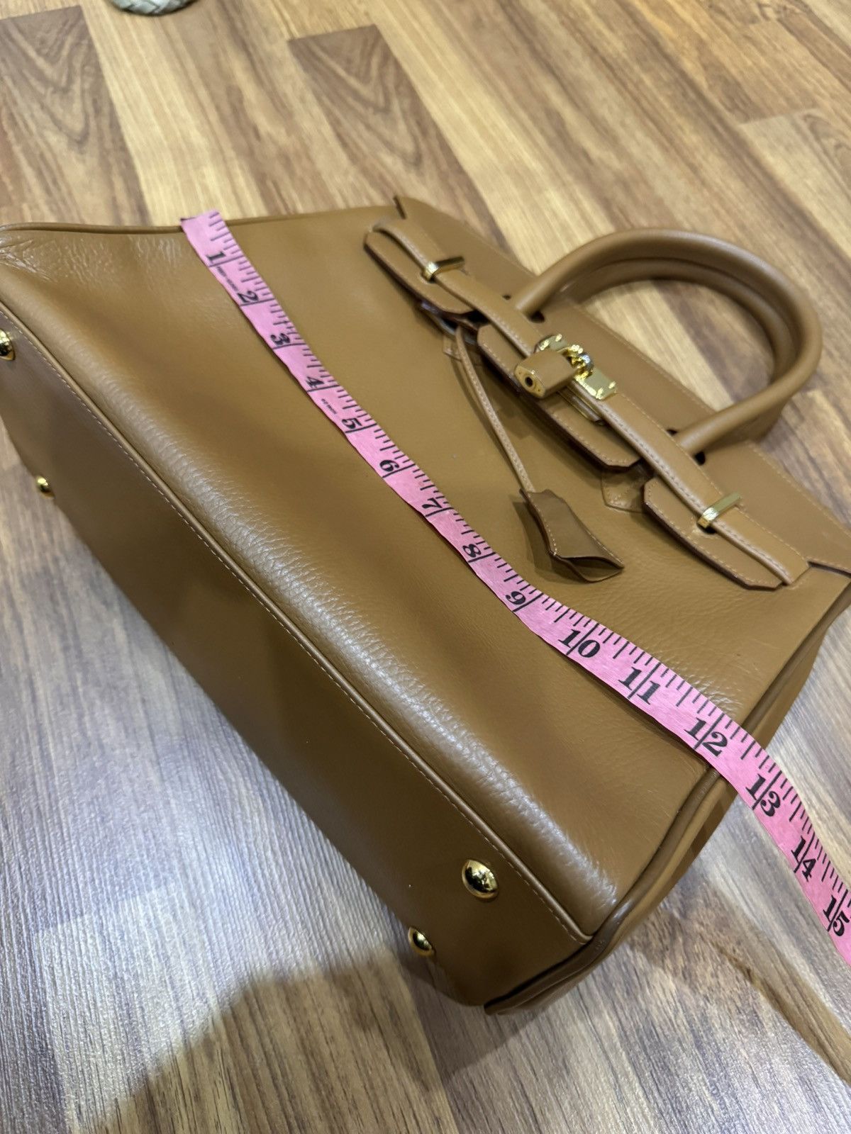 Handmade HANDMADE LEATHER BEIGE 'BIRKIN' BAG Size ONE SIZE - 11 Thumbnail