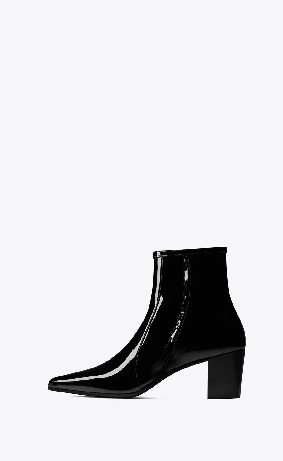 Saint Laurent Paris o1bcso1str0925 Arsun Zipped Boots In Patent Leather in Black Size US 7 / EU 40 - 3 Thumbnail