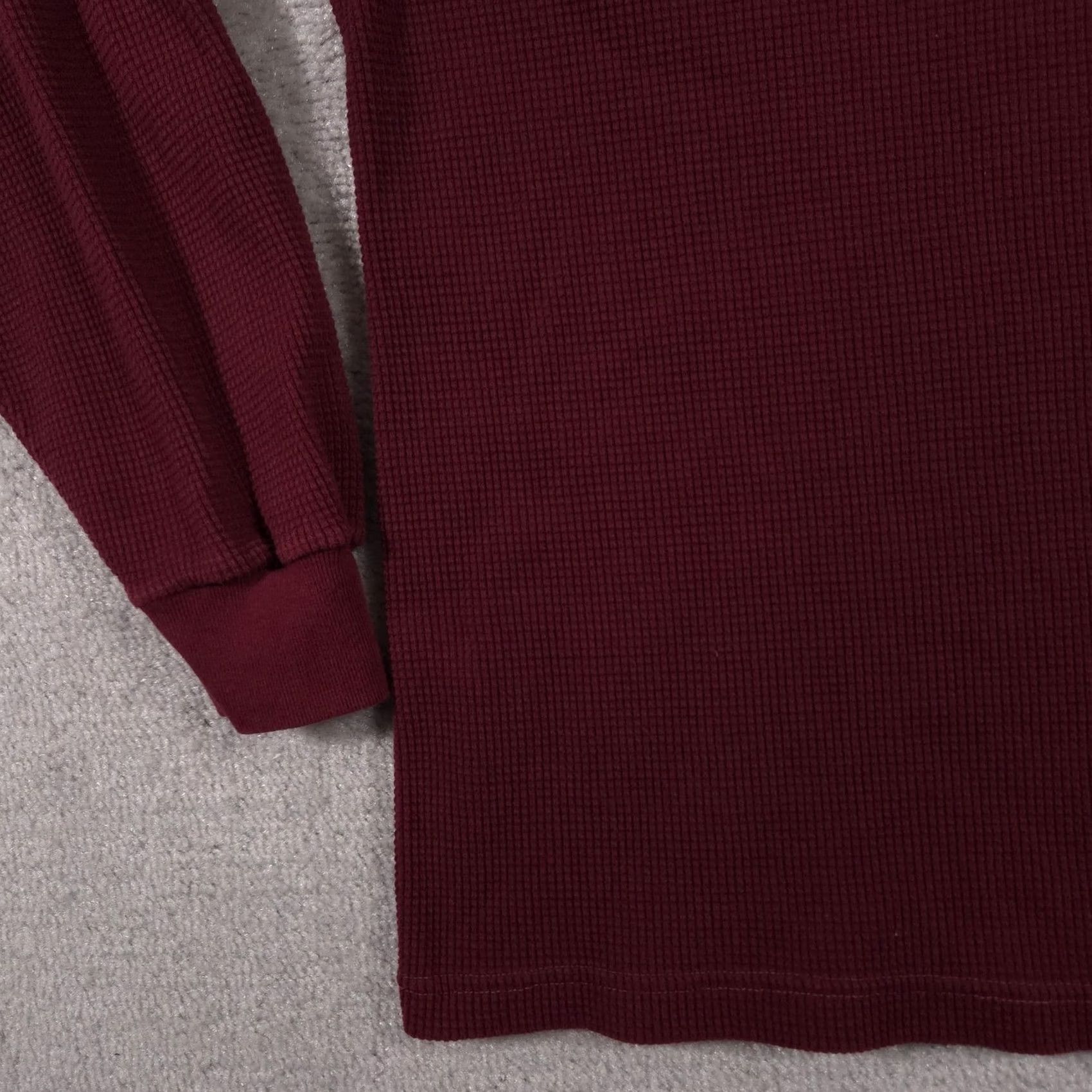 Rails VIA AMERICA TRAILS Polo Shirt Mens Large Maroon Long Sleeve Waffle Knit Thermal Polo Shirt Mens L Maroon Size US L / EU 52-54 / 3 - 5 Thumbnail