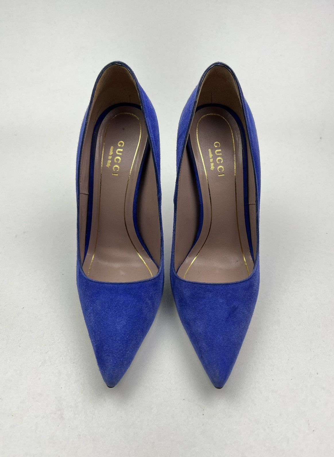 Gucci GUCCI Heels Suede Shoes HORSEBIT Pointed Toe Blue Wmn’s Size US 5.5 / IT 35.5 - 3 Thumbnail