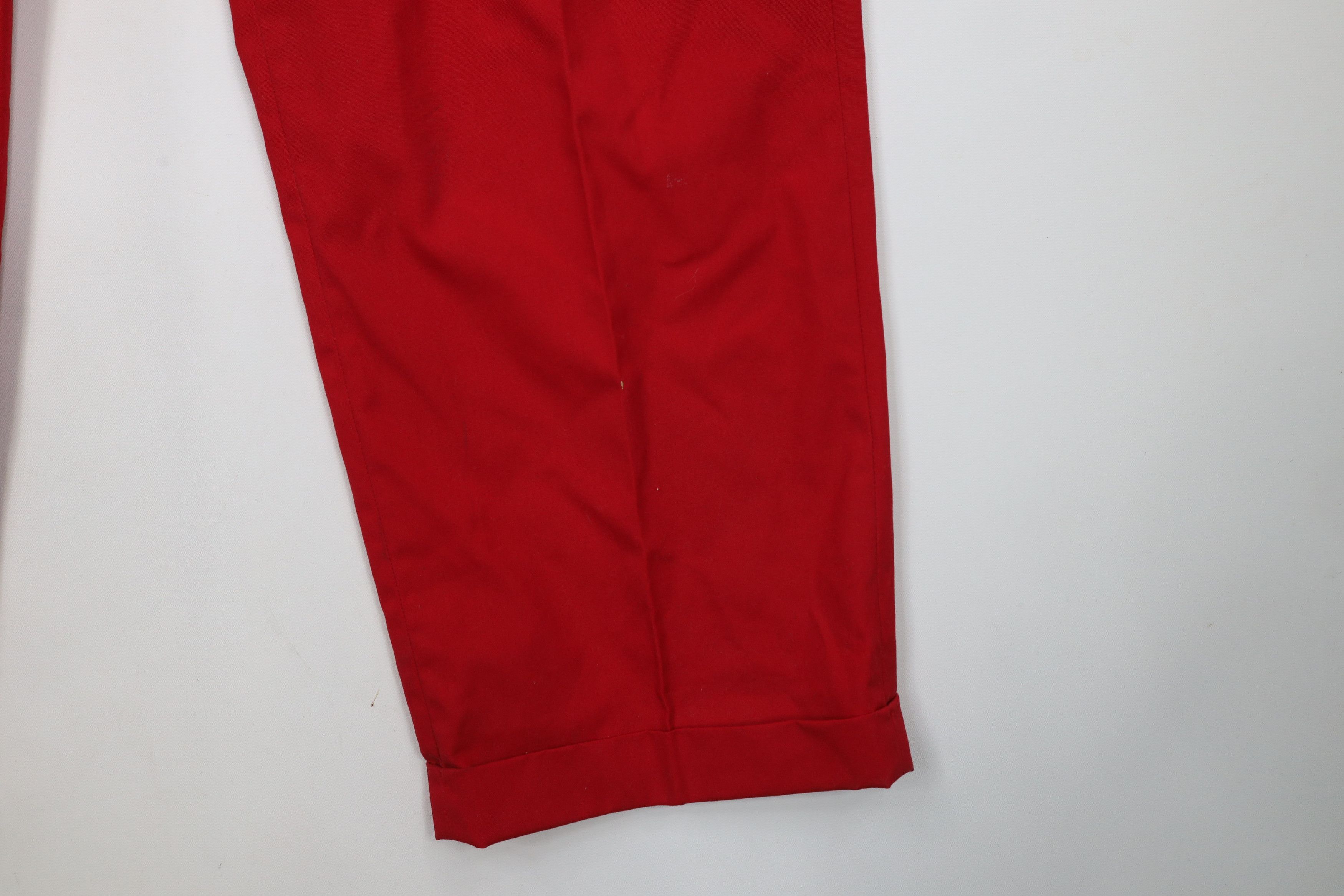 Lands' End × Vintage Vintage 90s Lands End Cuffed Wide Leg Chino Pants Red USA Size US 38 / EU 54 - 5 Thumbnail