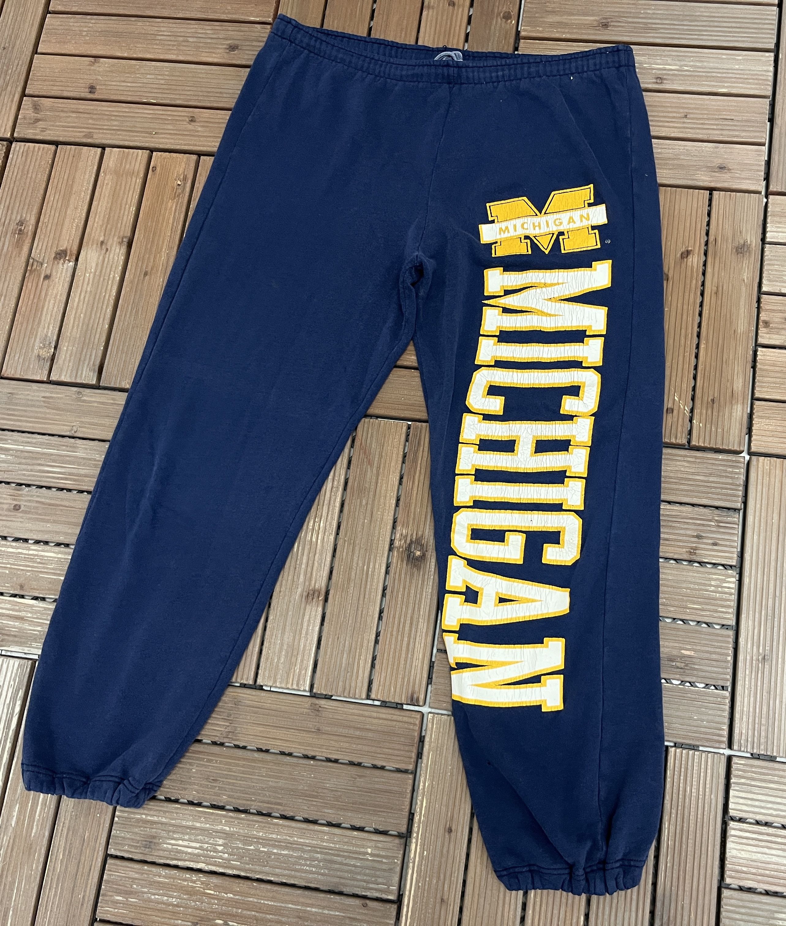 Champion × Vintage Michigan Wolverines Vintage Blue Sweat Pants Size US 36 / EU 52 - 4 Thumbnail