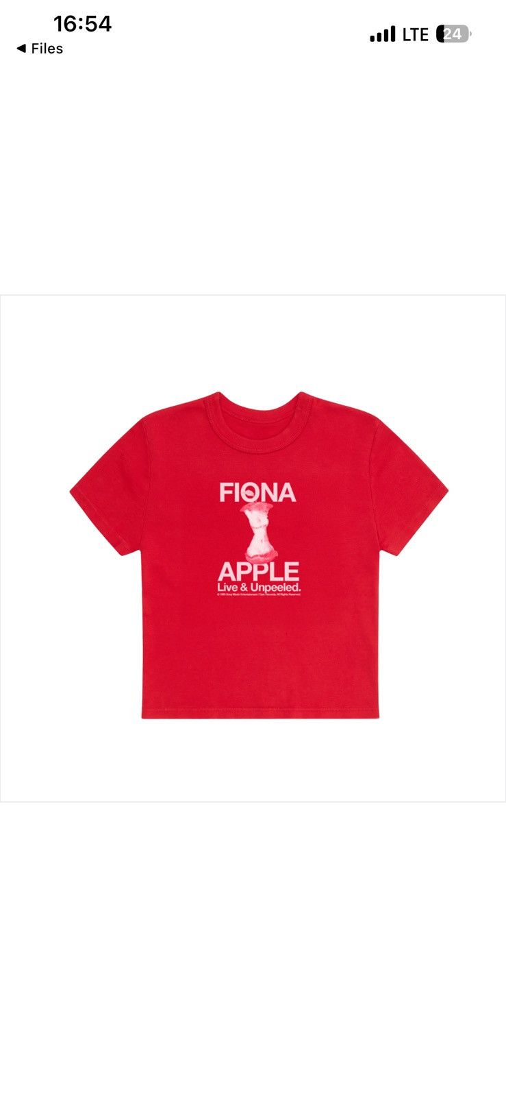 Other Fiona Apple "Live & Unpeeled" Baby Tee — Red Size ONE SIZE - 2 Thumbnail