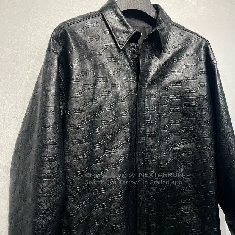 Balenciaga Balenciaga Double Blpgo Printed Leather Jacket Size US S / EU 44-46 / 1 - 3 Thumbnail