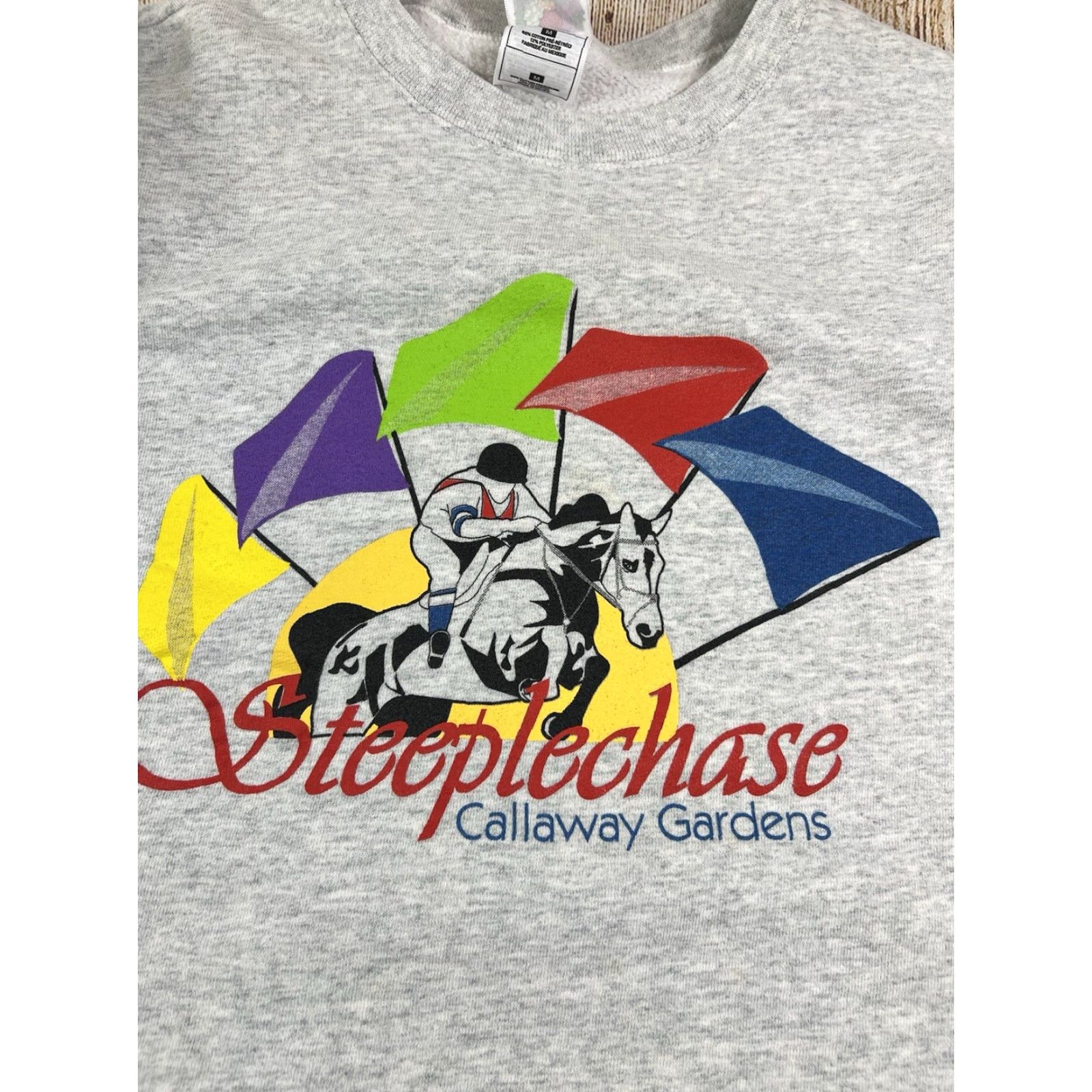 Callaway VINTAGE Steeplechase Callaway Gardens Horse Racing Grey Sweatshirt M Men Pullover Graphic Print Racing Size US M / EU 48-50 / 2 - 5 Thumbnail