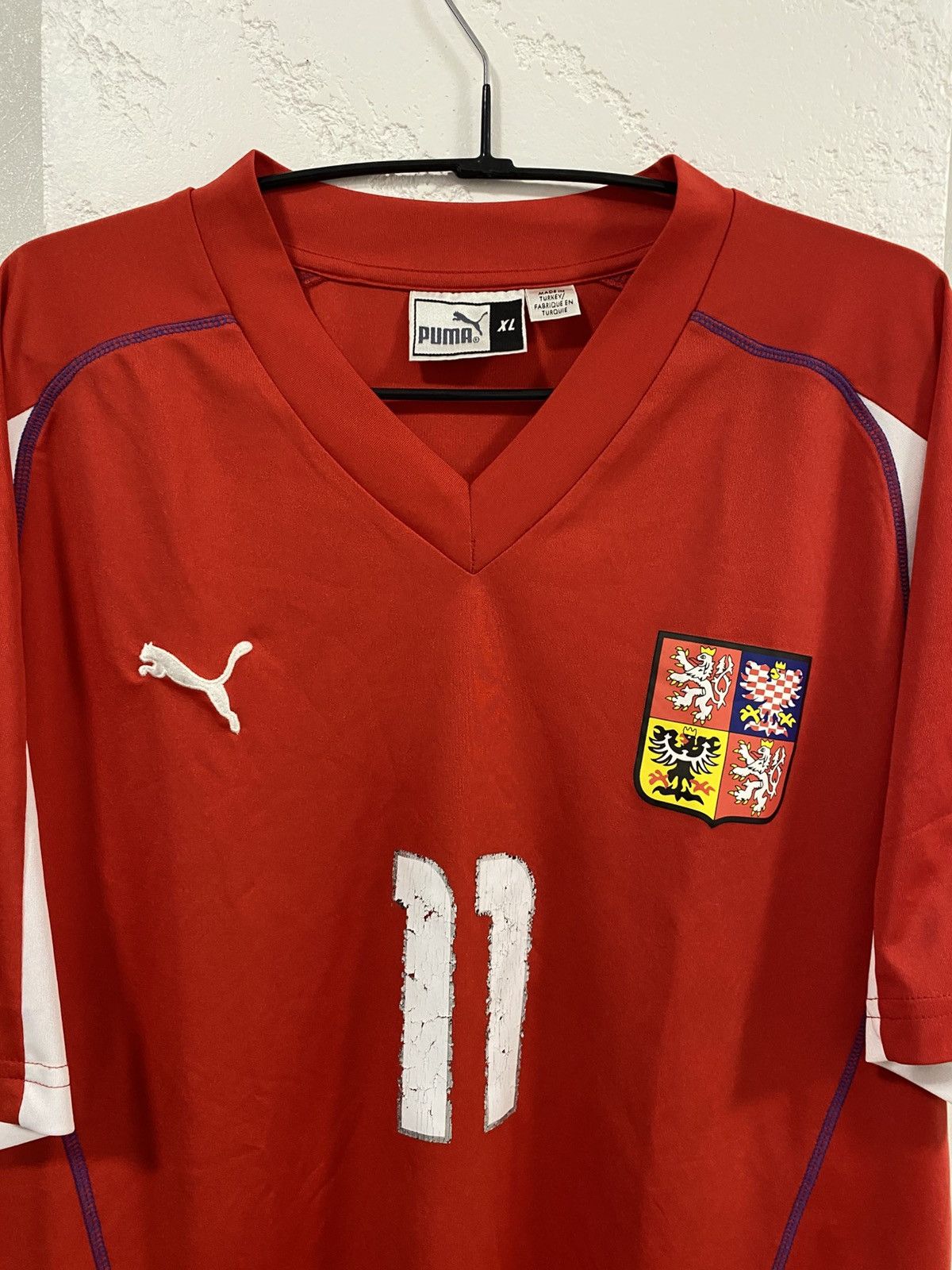 Puma Czech Republic 2003-04 Puma Vintage Soccer Jersey Nedved 11 Size US XL / EU 56 / 4 - 2 Thumbnail