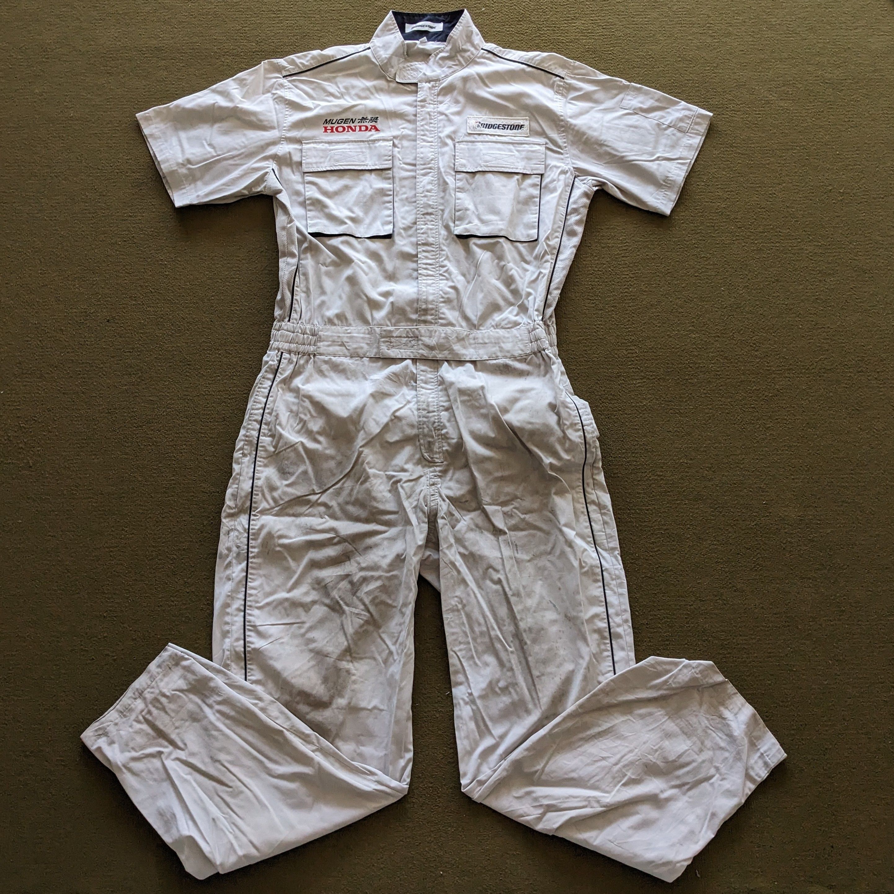 Vintage Vintage BRIDGESTONE HONDA Coverall Workwear Custom Jacket Size US L / EU 52-54 / 3 - 3 Thumbnail