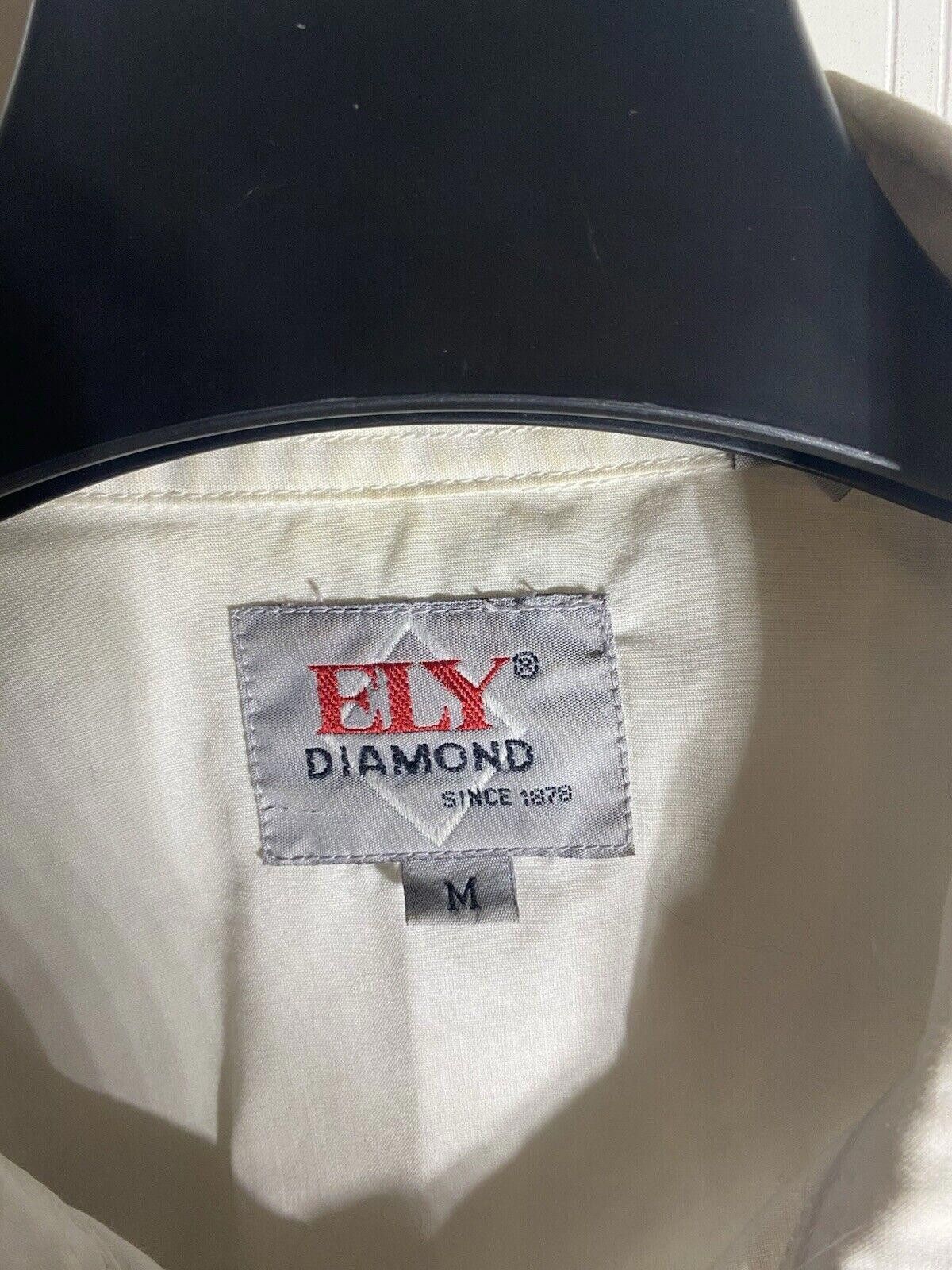 Designer Ely Diamond White Embroidered Western Shirt Mens Size M Size US M / EU 48-50 / 2 - 3 Thumbnail