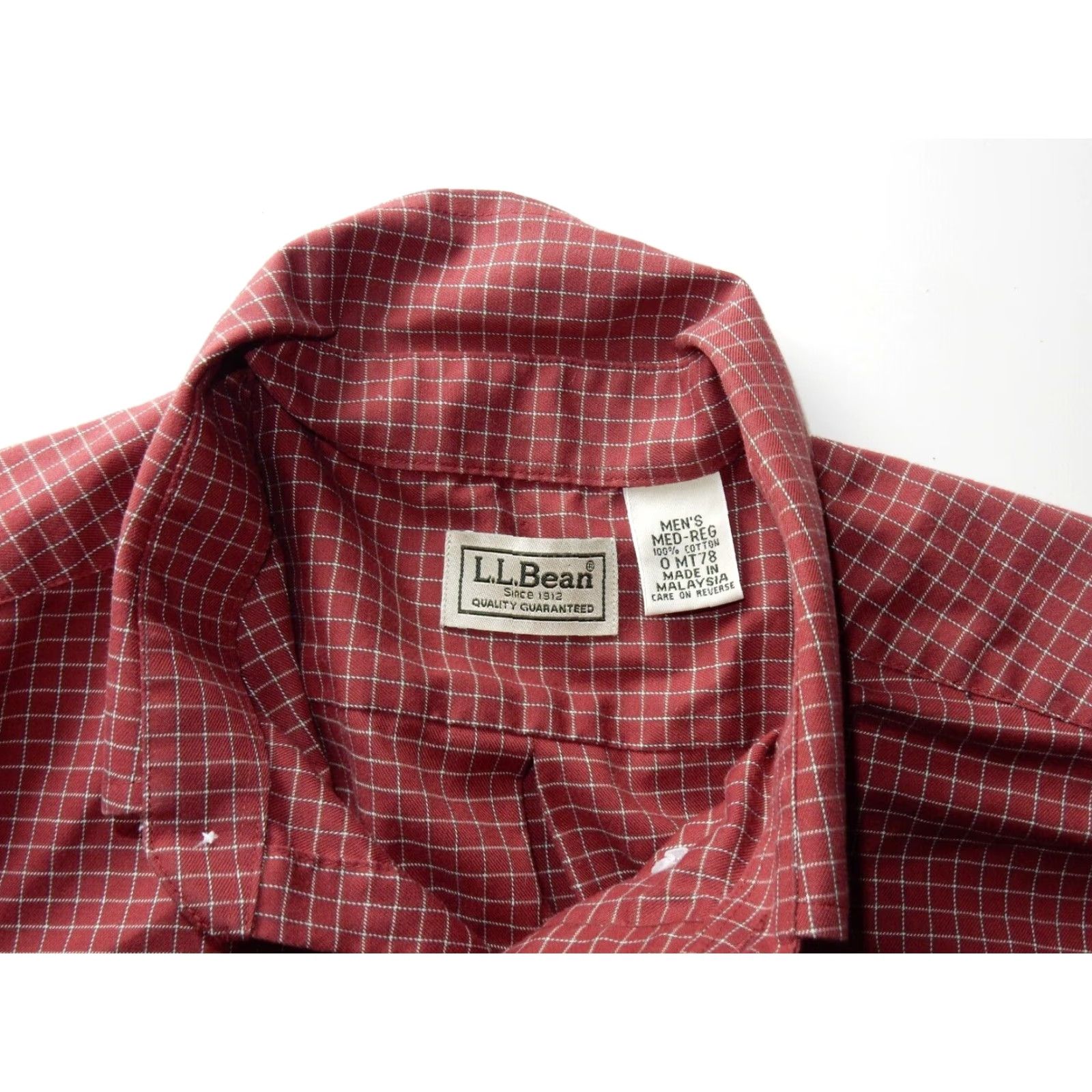 Vintage VINTAGE L.L. Bean Men's Long Sleeve Plaid Button-Up Shirt Size M Medium Red Cotton Size US M / EU 48-50 / 2 - 4 Thumbnail