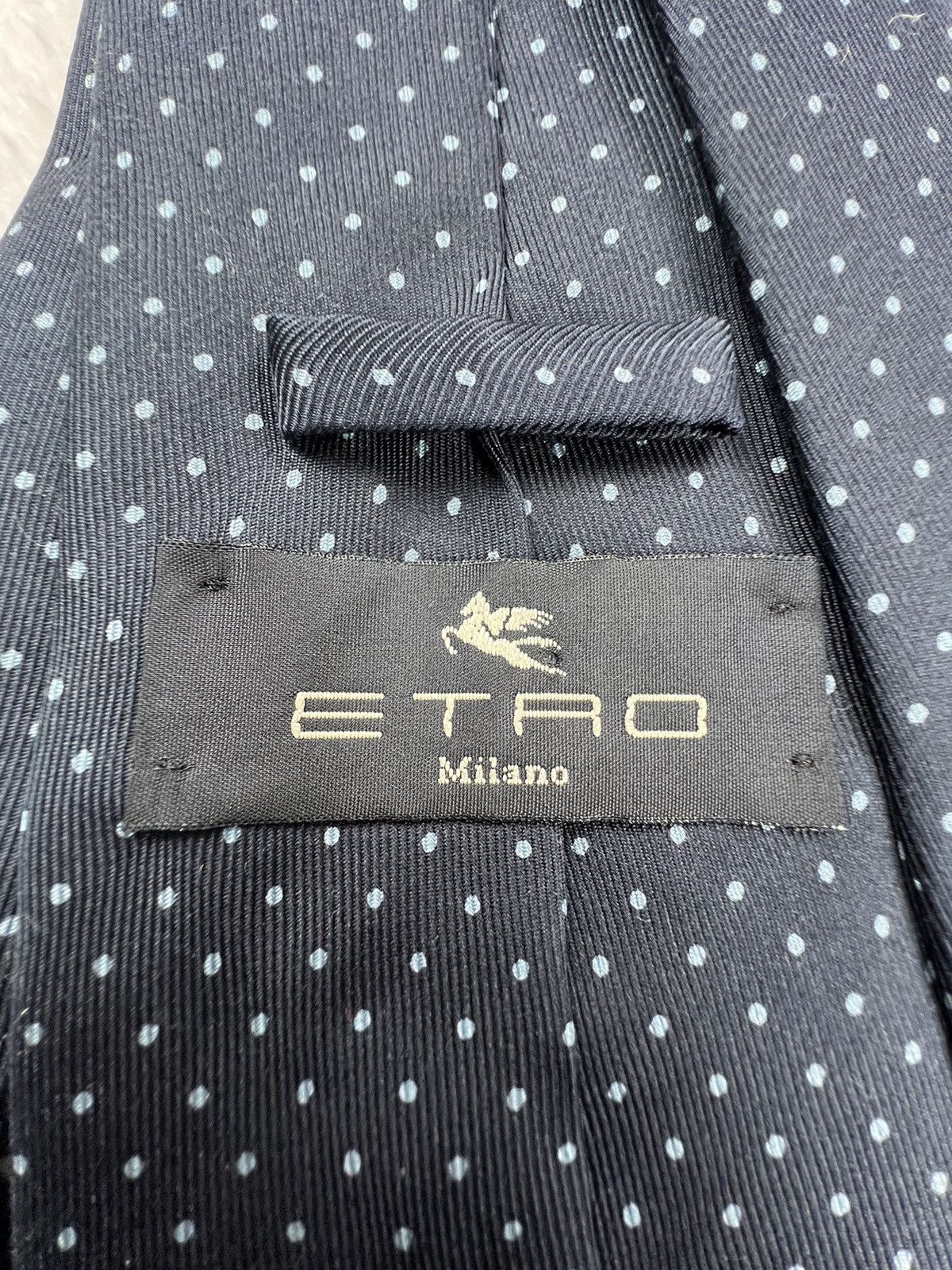 Etro Vintage Etro Italy Silk Geometric Blue Luxury Tie Size ONE SIZE - 10 Thumbnail