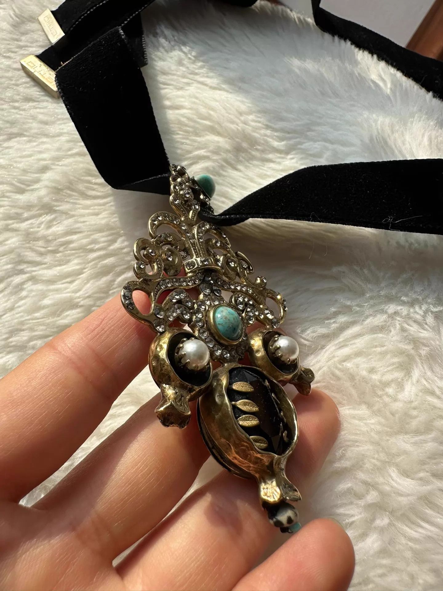 Other etro velvet turquoise pendant choker Size ONE SIZE - 3 Thumbnail