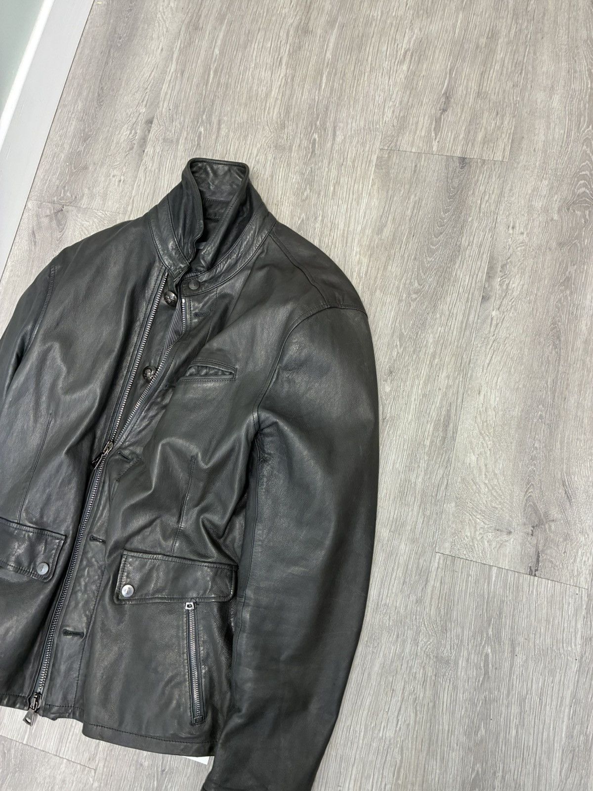 John Varvatos Biker Moto Leather Jacket EU 52 USA 42 Size US L / EU 52-54 / 3 - 15 Thumbnail