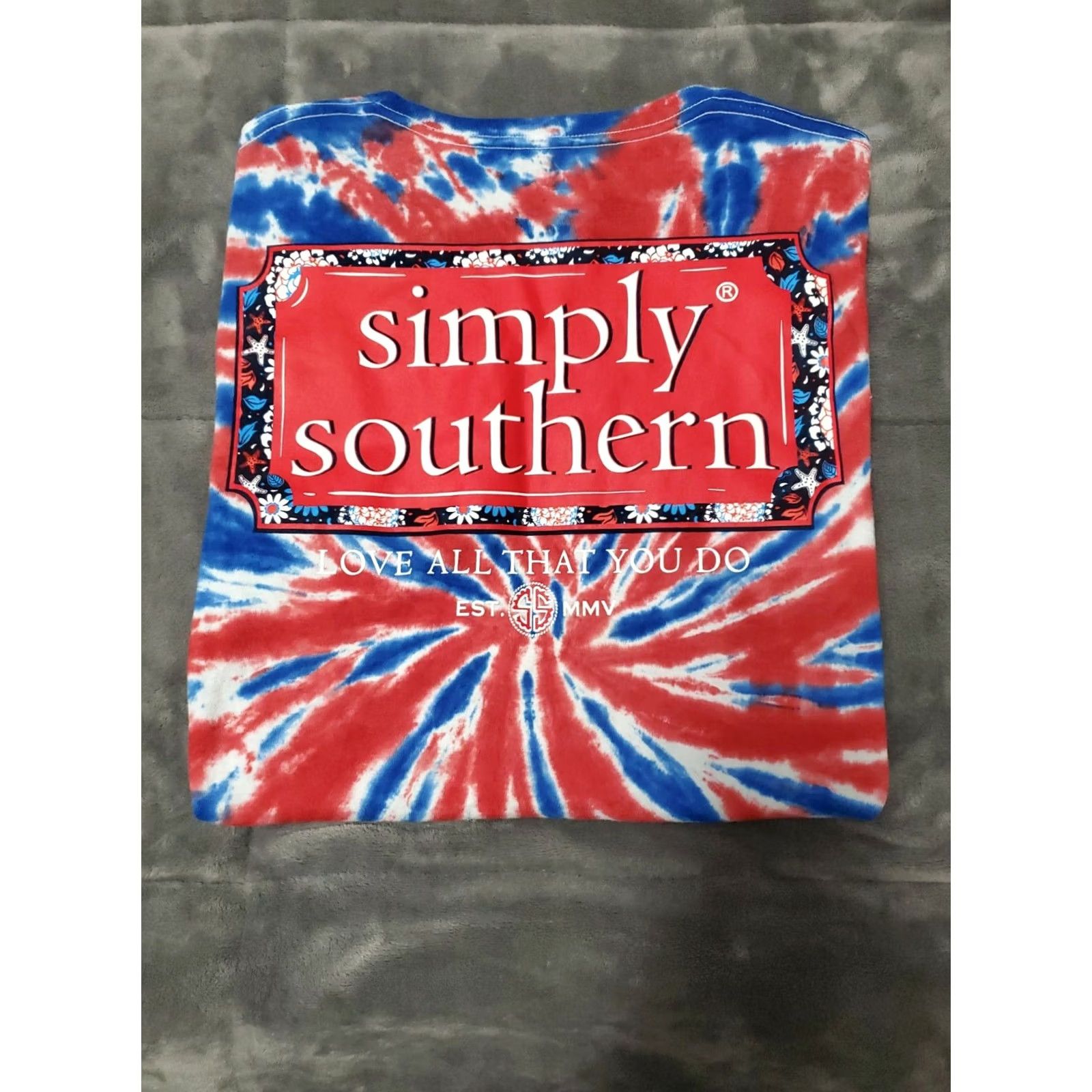 Vintage Simply Southern Tie Dye TShirt Crew Neck Short Sleeve Women XS? No size given. Size S / US 4 / IT 40 - 2 Thumbnail