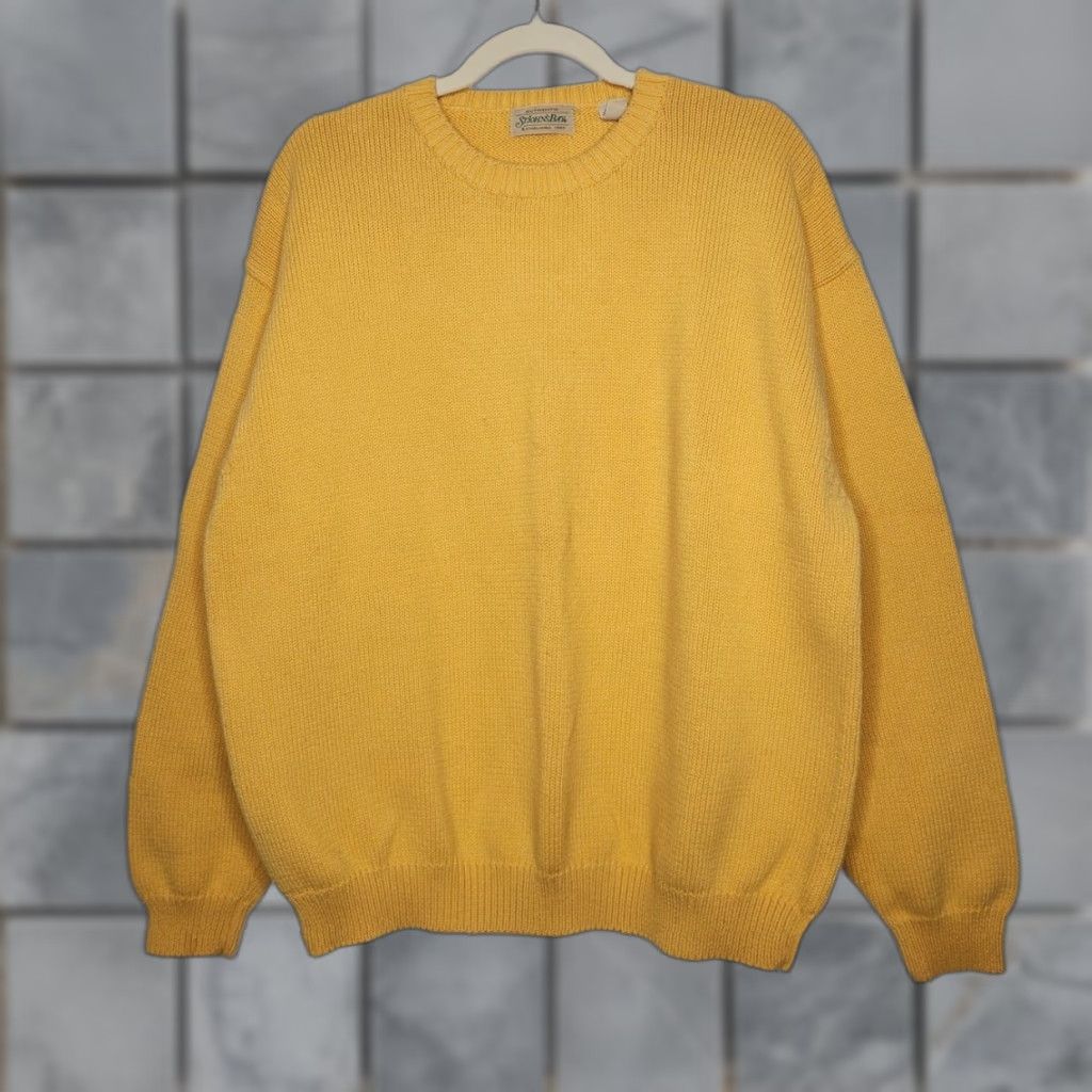 Vintage VINTAGE St. Johns Bay Butter Yellow Knit Sweater Crewneck XL Unisex Adults Pullover Cottagecore Men Women Boys Girls Size US XL / EU 56 / 4 - 1 Thumbnail