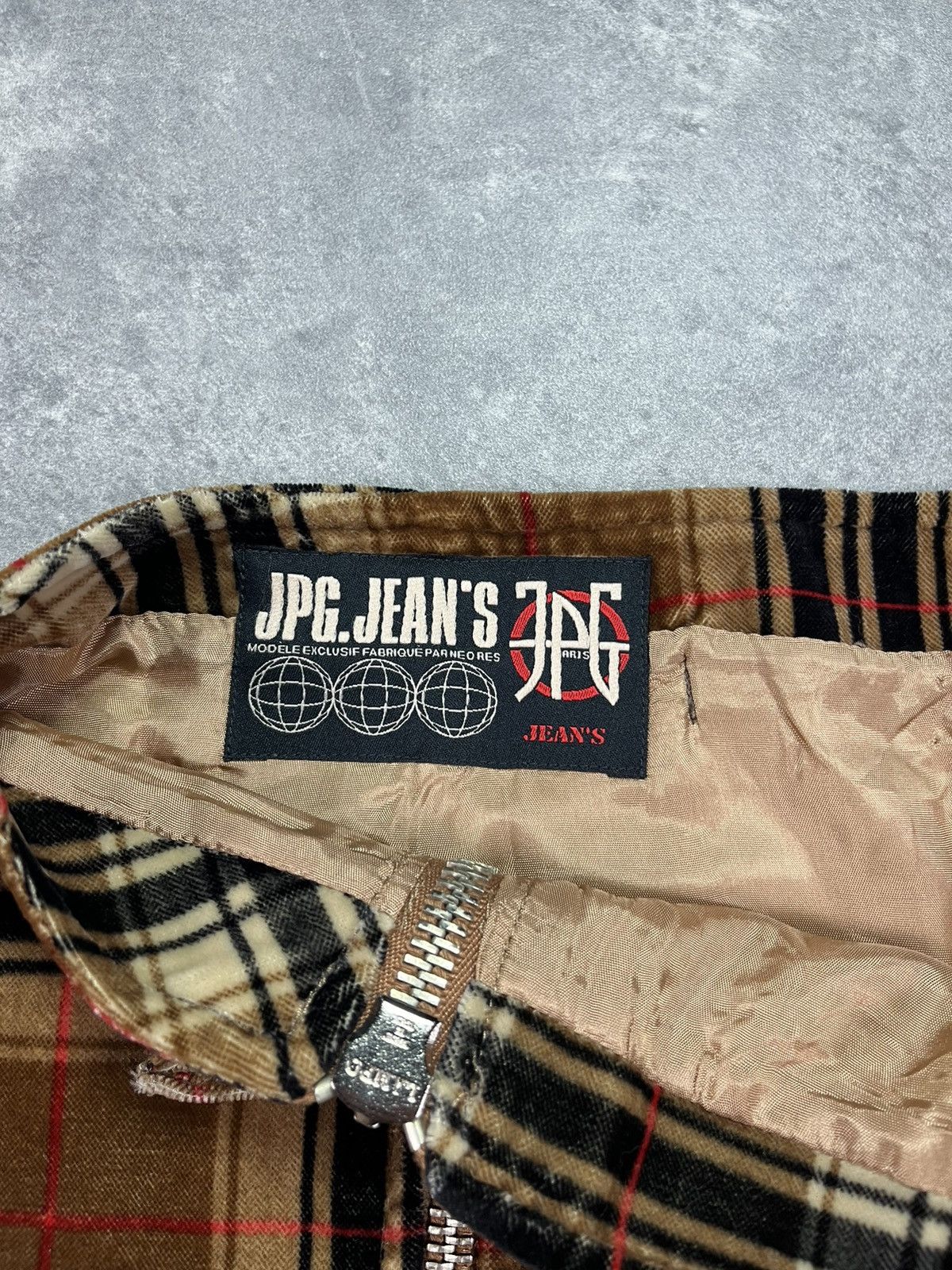 Jean Paul Gaultier 00s Jean Paul Gaultier Double Zipper Checkered Velvet Skirt Size 28" / US 6 / IT 42 - 6 Thumbnail