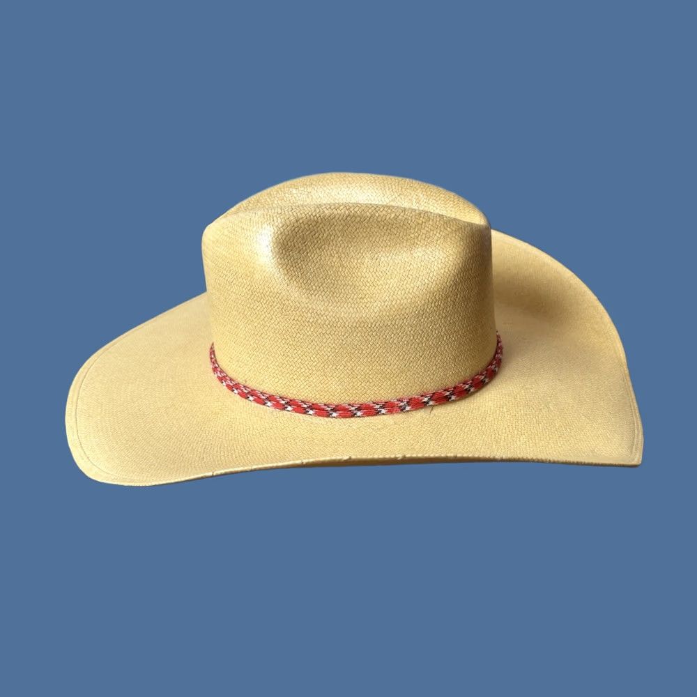 Bailey 44 VINTAGE Bailey Renegade Straw Cowboy Beach Outdoor Hat Men 7 1/8 Brown Straw 80s 90s Western Beach Outdoors Mens Size ONE SIZE - 1 Thumbnail