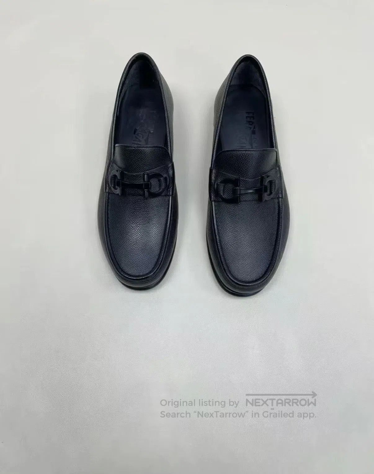 Salvatore Ferragamo Black Leather Slip-On Loafers with Buckle Accent. Size US 7 / EU 40 - 1 Thumbnail