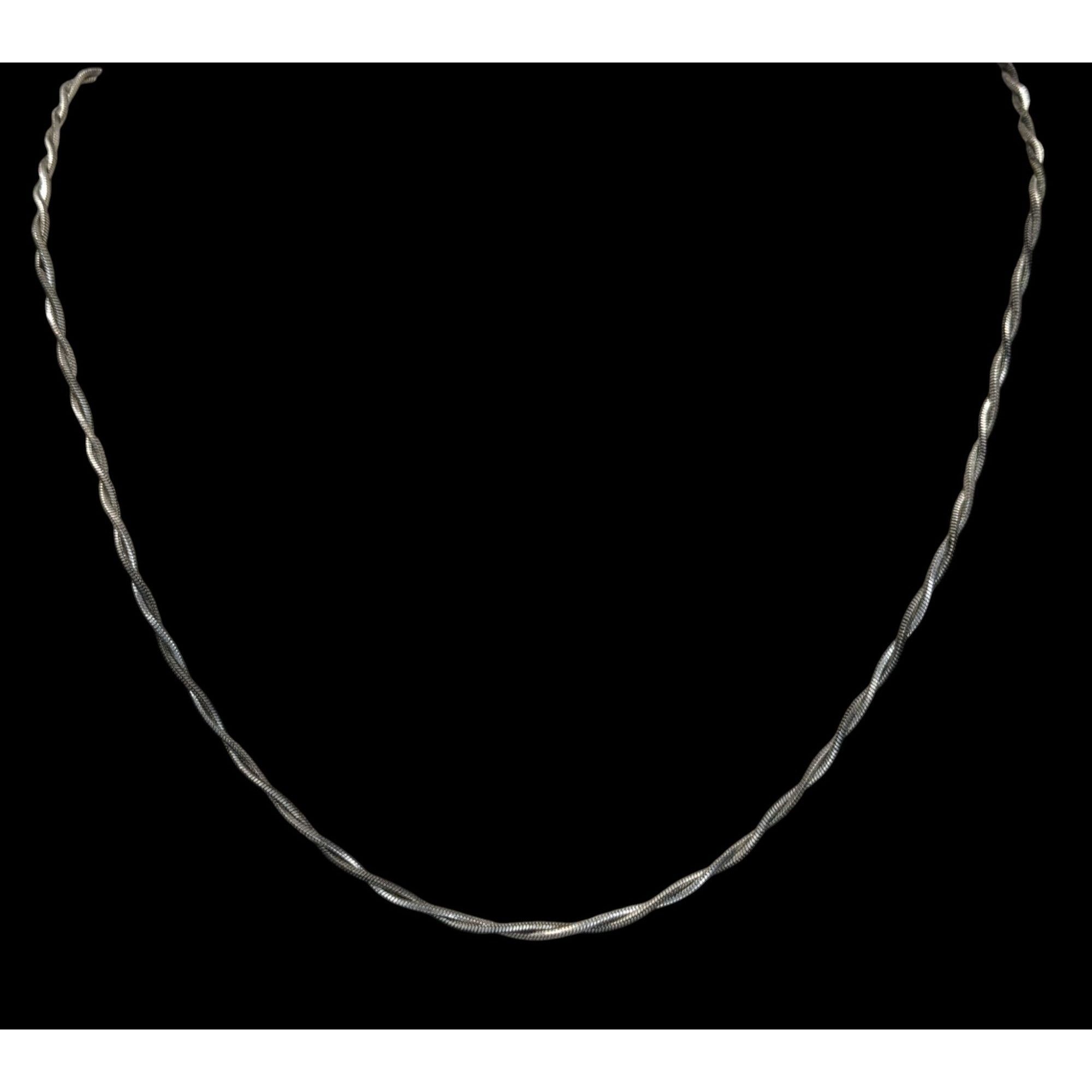 Other Dual Twisted Silver Tone Necklace With Lobster Clasp Size ONE SIZE - 5 Thumbnail