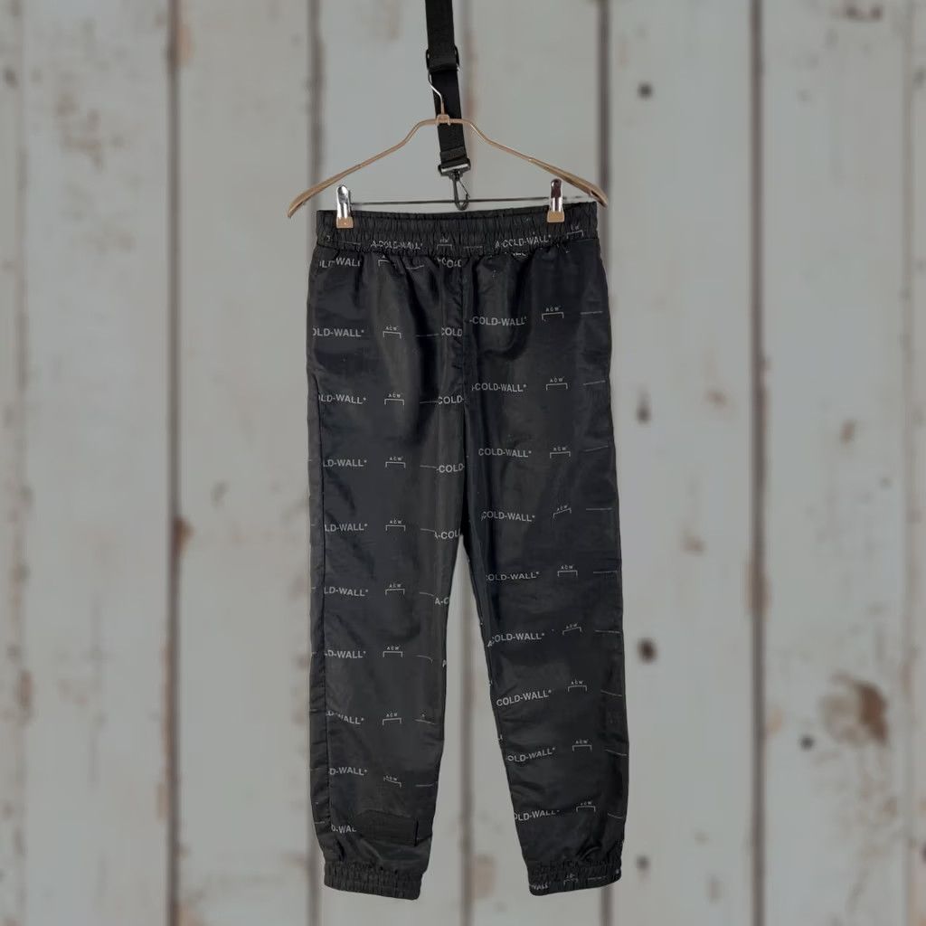 Vintage A-Cold-Wall Jogger Pants Mens L Black Polyester Elastic Waist Trouser Fashion Slim Casual Workwear Activewear Regular Fit Straight Leg Pants Size US 33 - 1 Thumbnail