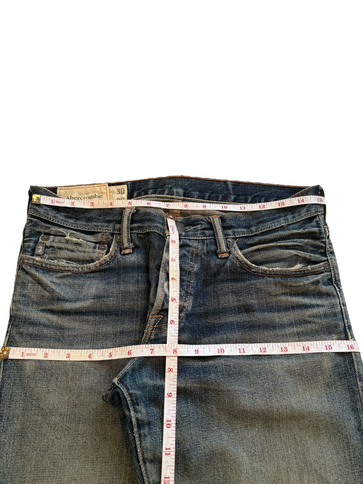 Abercrombie & Fitch Vintage Abercrombie Rusty Mud Wash Ripped Loose Jeans Size US 30 / EU 46 - 12 Thumbnail