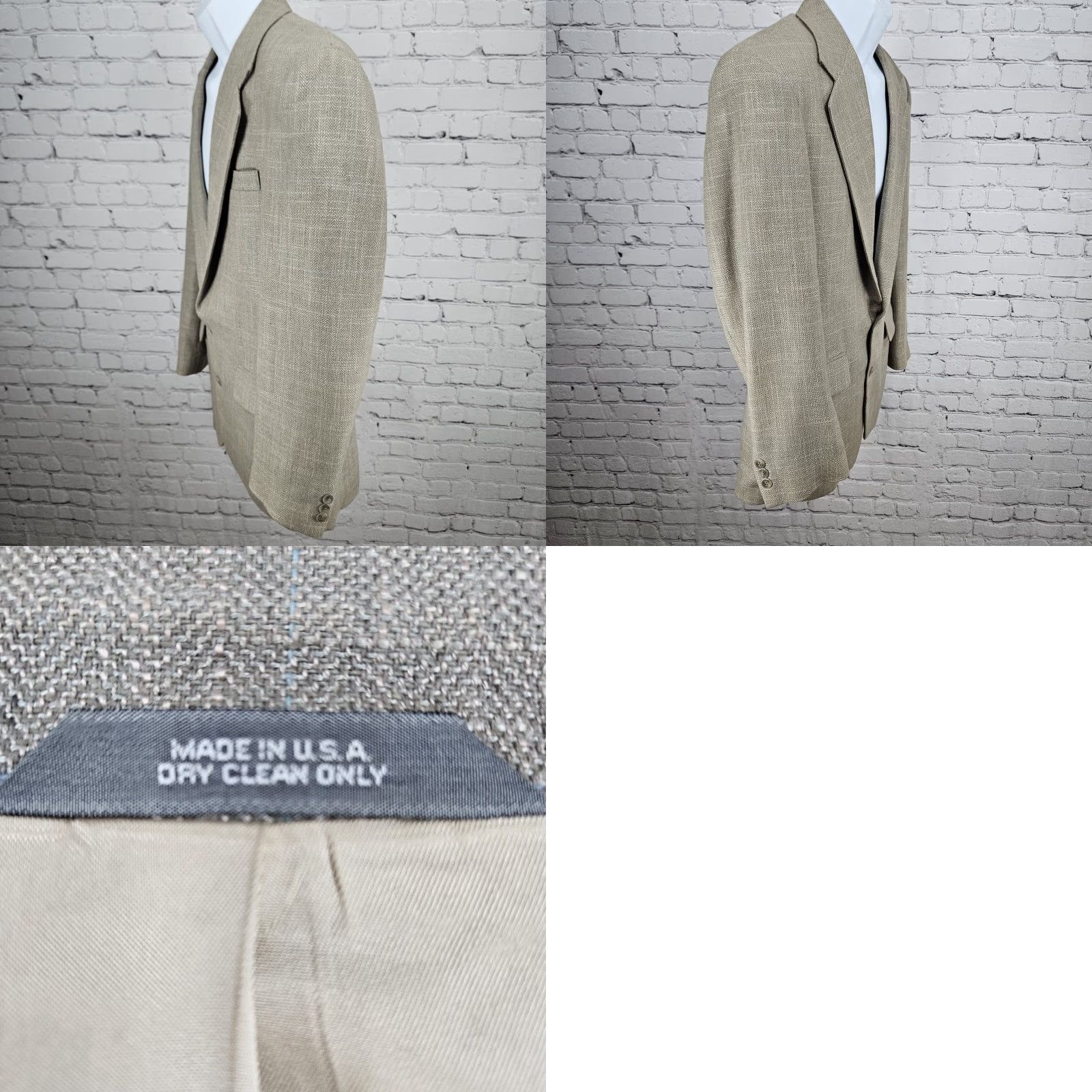 Haggar VTG Haggar Sport Coat Beige Check 2 Button Vented Notch Blazer USA 38 Men Suit Coat 40 Chest 38 Regular Size 38R - 9 Thumbnail