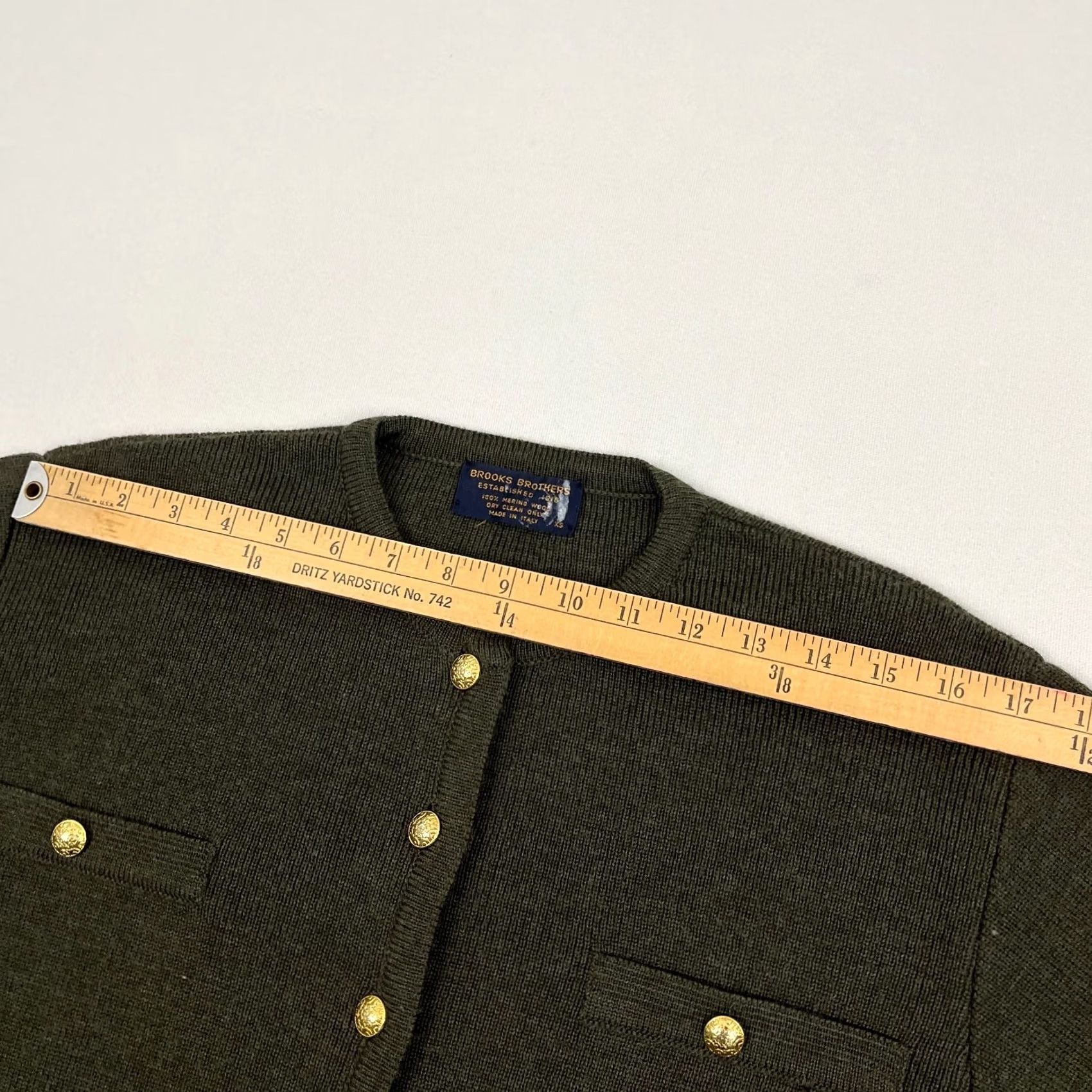 Brooks Brothers VINTAGE Brooks Brothers Cardigan Womens XS Green Merino Wool Gold Button Accents Italy Cardigan Womens XS Green Merino Wool Gold Button Accents Italy Size XS / US 0-2 / IT 36-38 - 6 Thumbnail