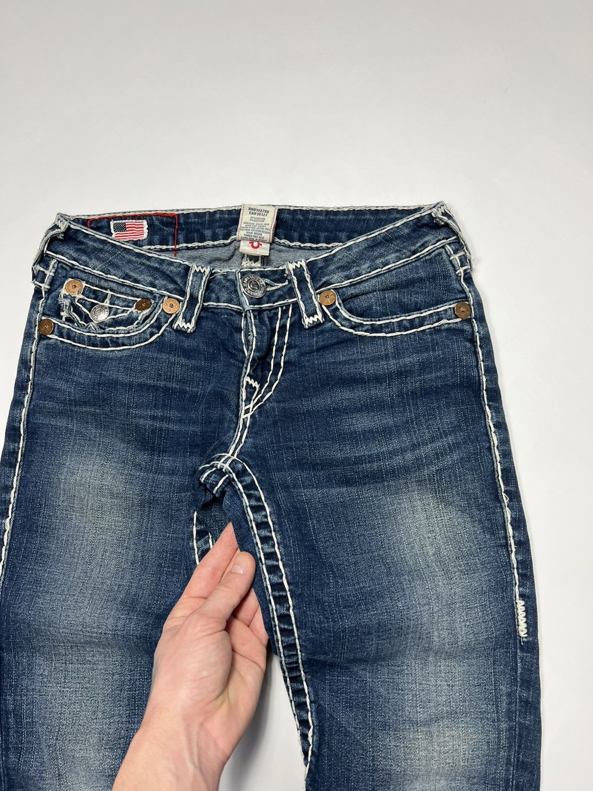 True Religion Vintage Y2K True Religion Billy Super Flare Low Rise Jeans Size 27" / US 4 / IT 40 - 13 Thumbnail