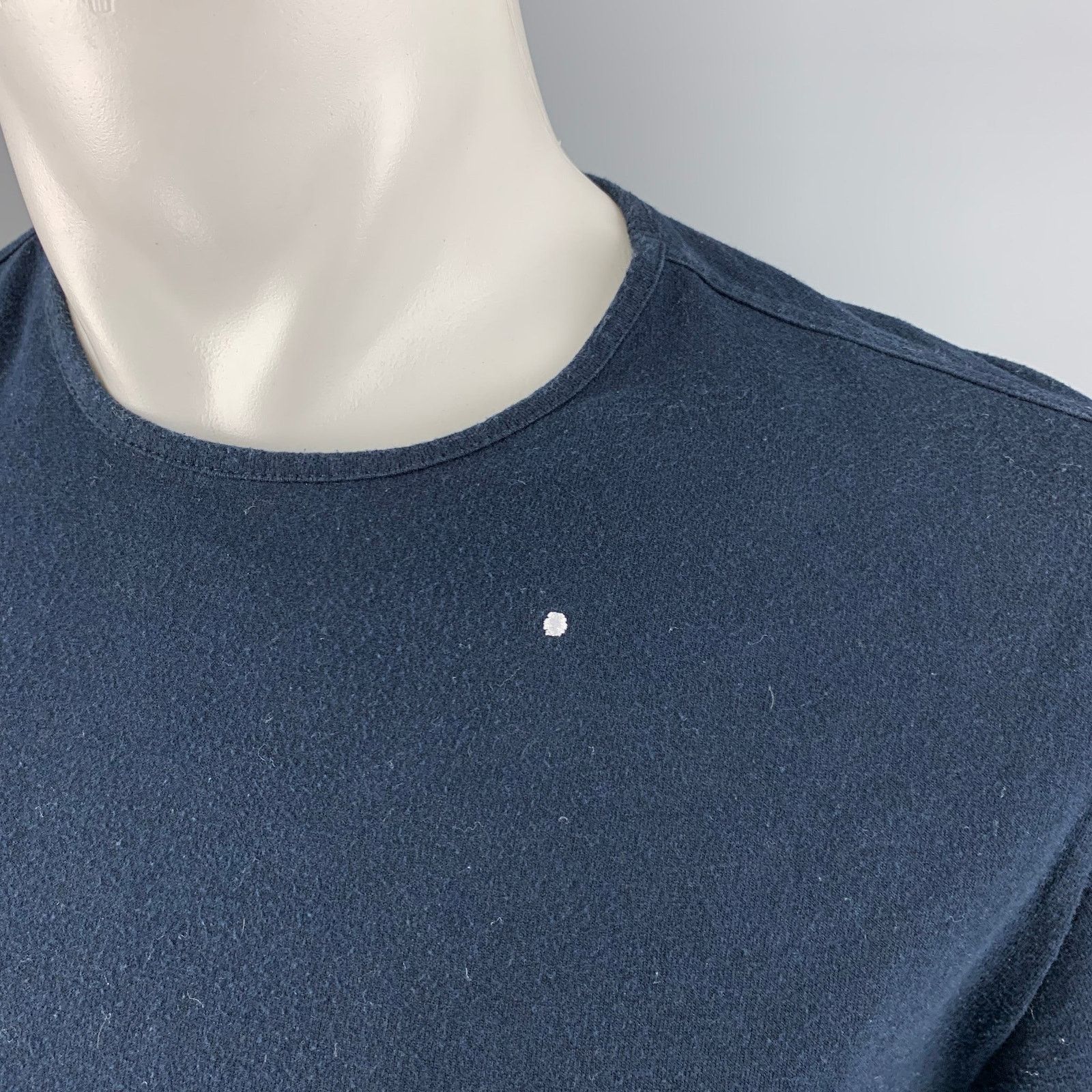 Other Navy White Embroidery Cotton Polyamide Crew Neck T-shirt Size US M / EU 48-50 / 2 - 5 Thumbnail