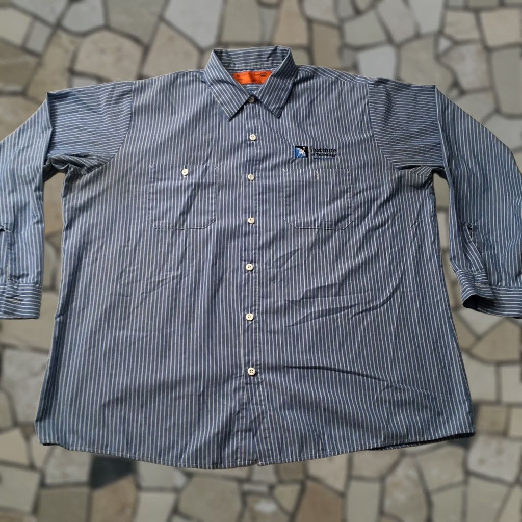 Vintage Technology Genuine Clothes Men's XL Embroidered Striped Shirt Size US XL / EU 56 / 4 - 1 Thumbnail